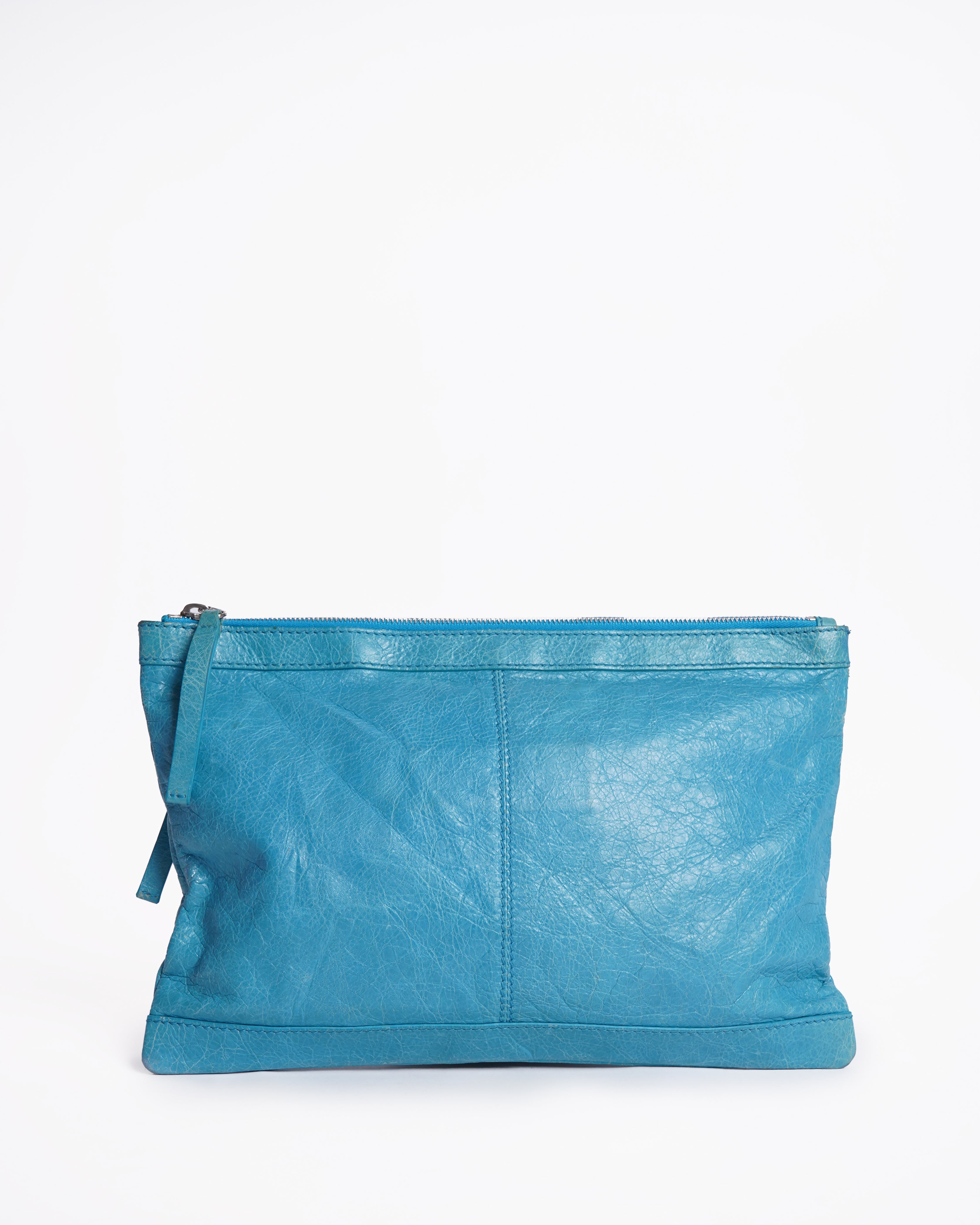 Balenciaga Blue Leather Classic City Clutch