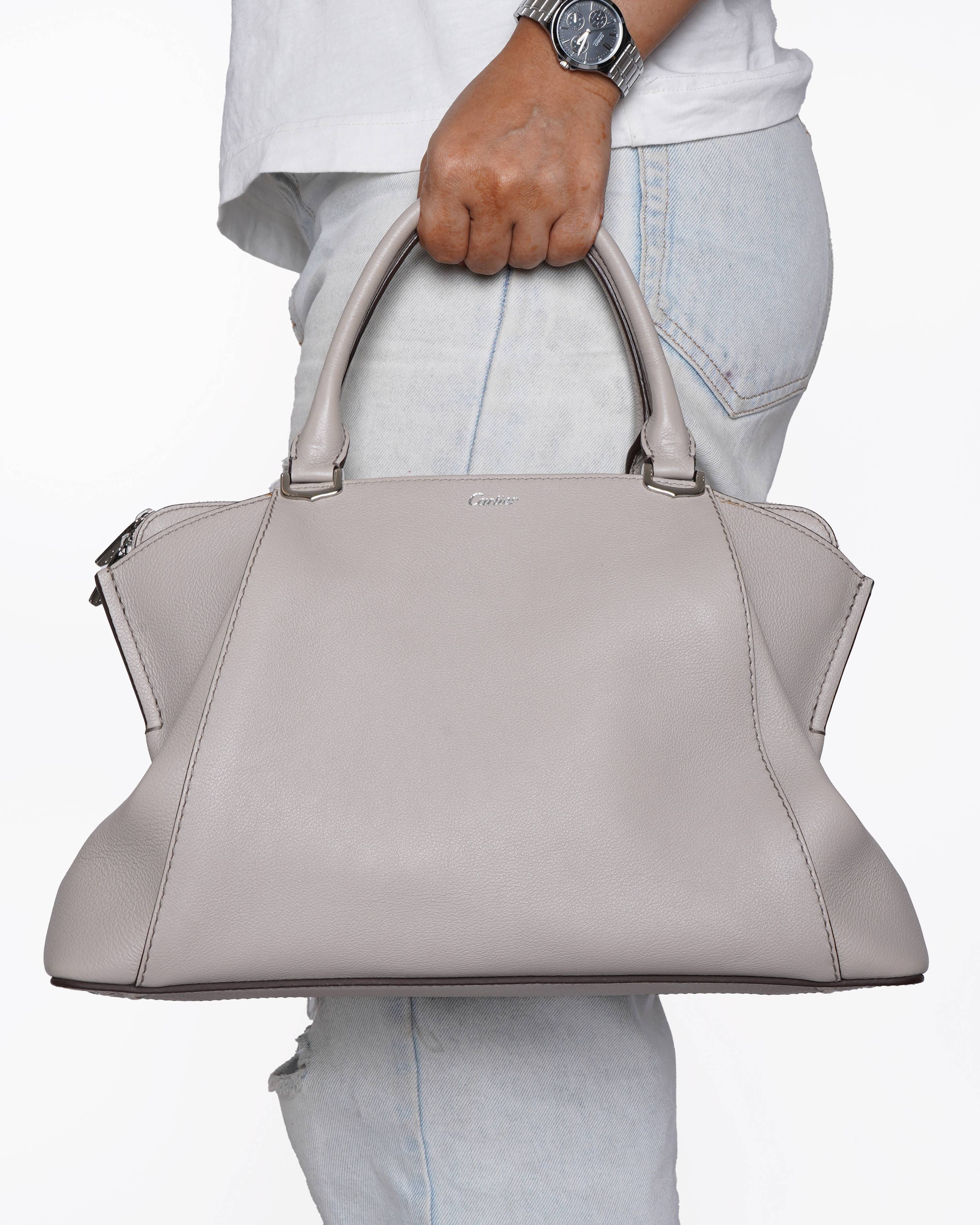 Cartier Beige Leather C De Tote Bag