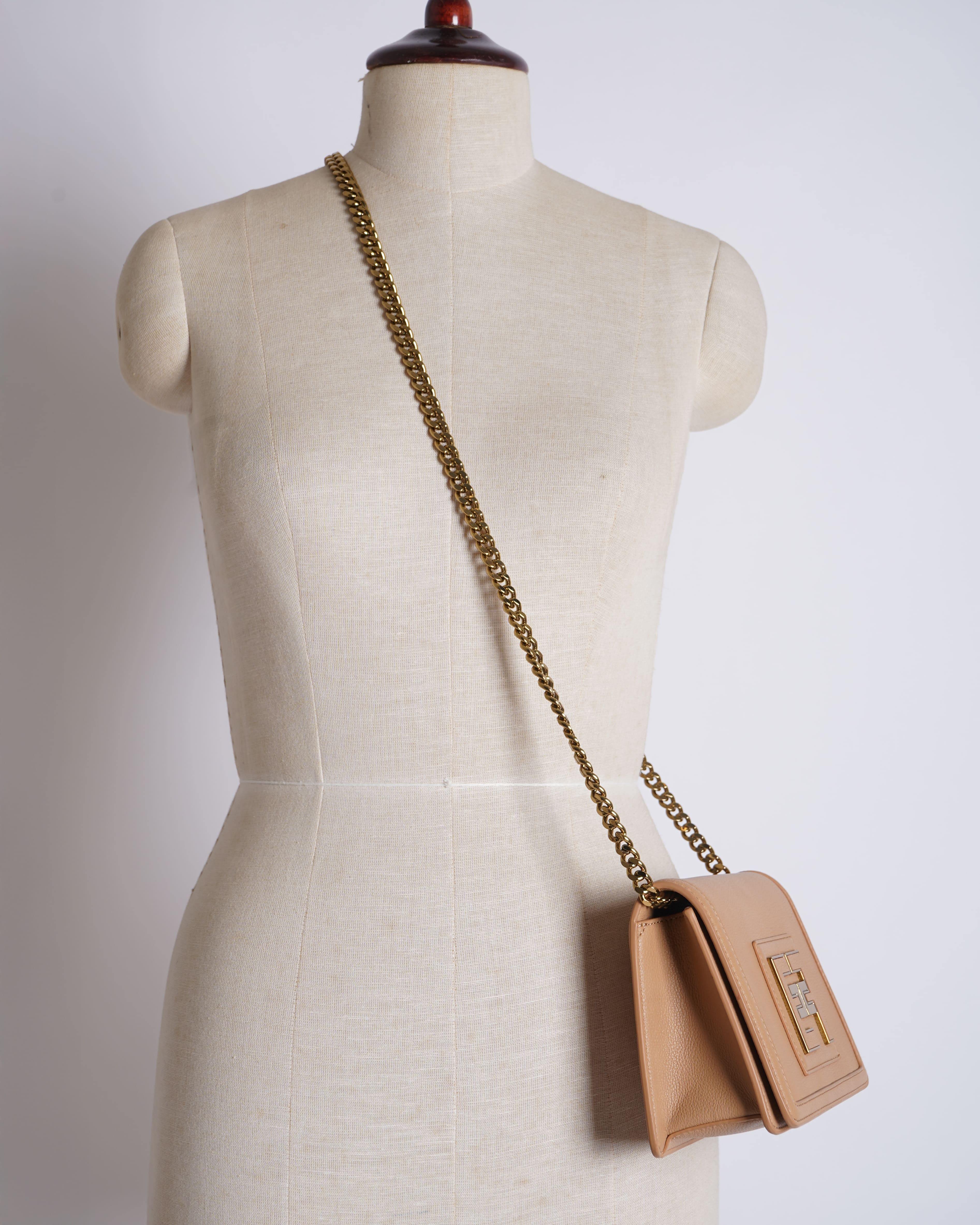 New Elisabetta Franchi EF crossbody bag in Faux-leather