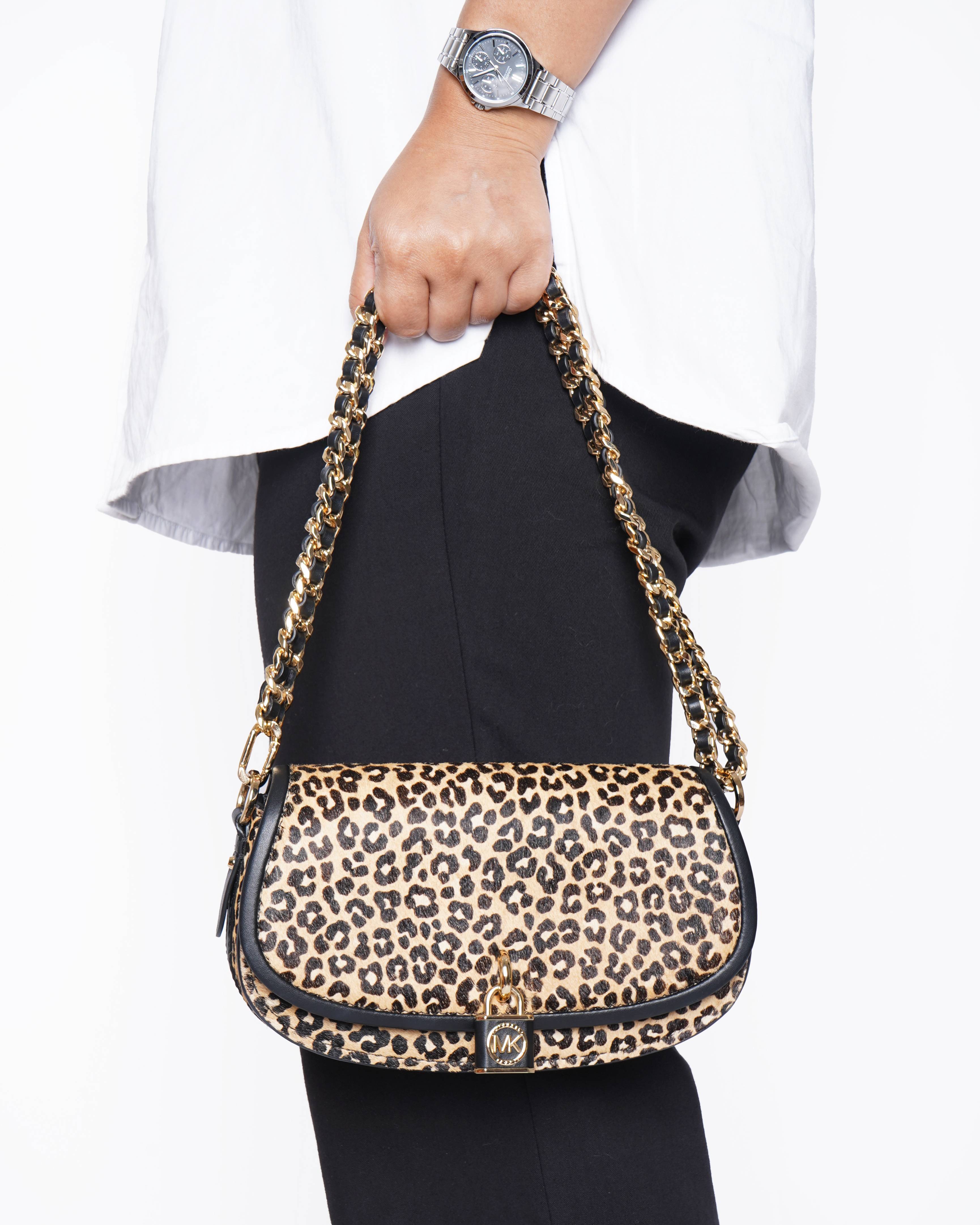 Michael Kors 
Mila Small Leopard Print Calf Hair Shoulder Bag