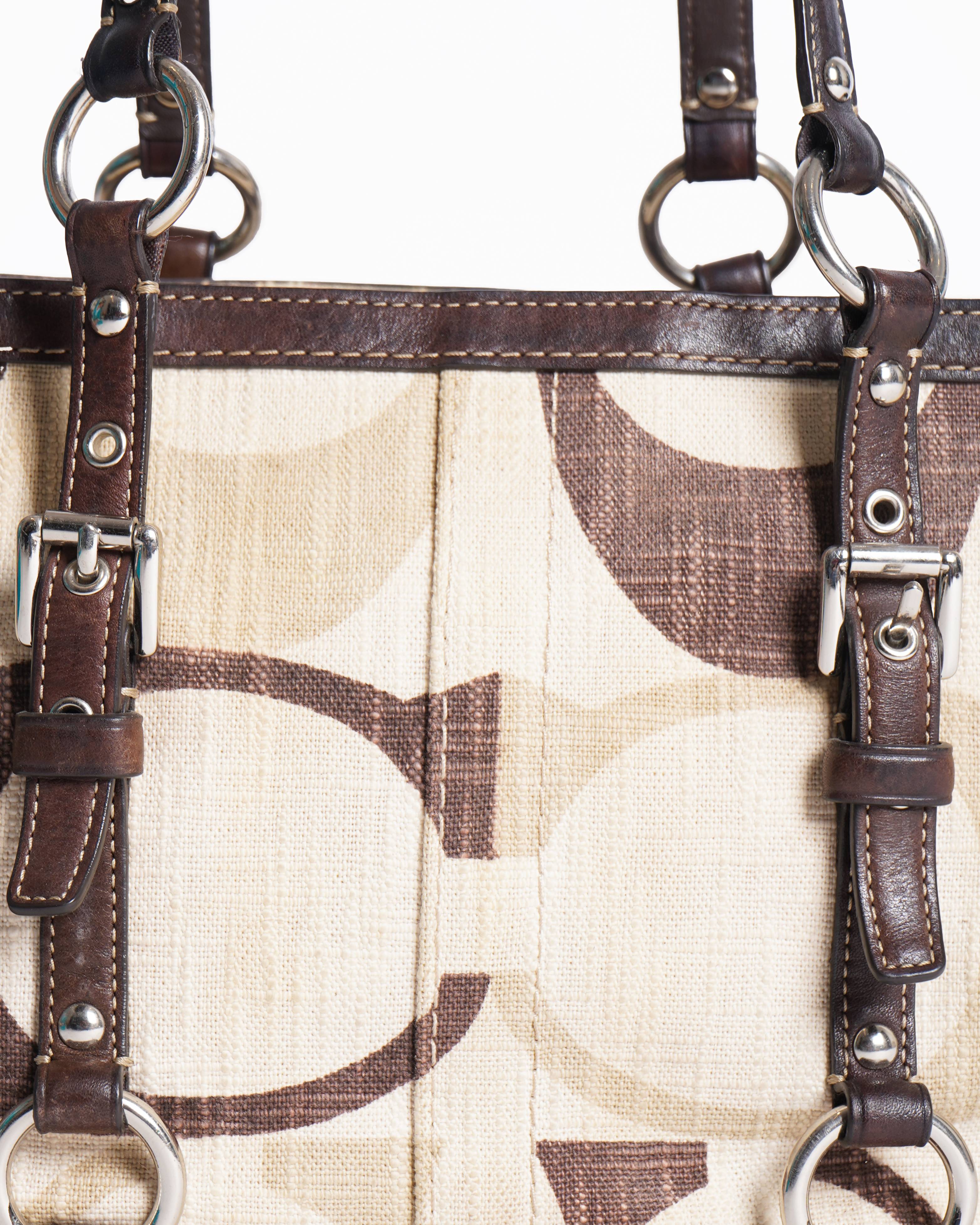 Coach Signature Shoulder Satchel Tote Handbag