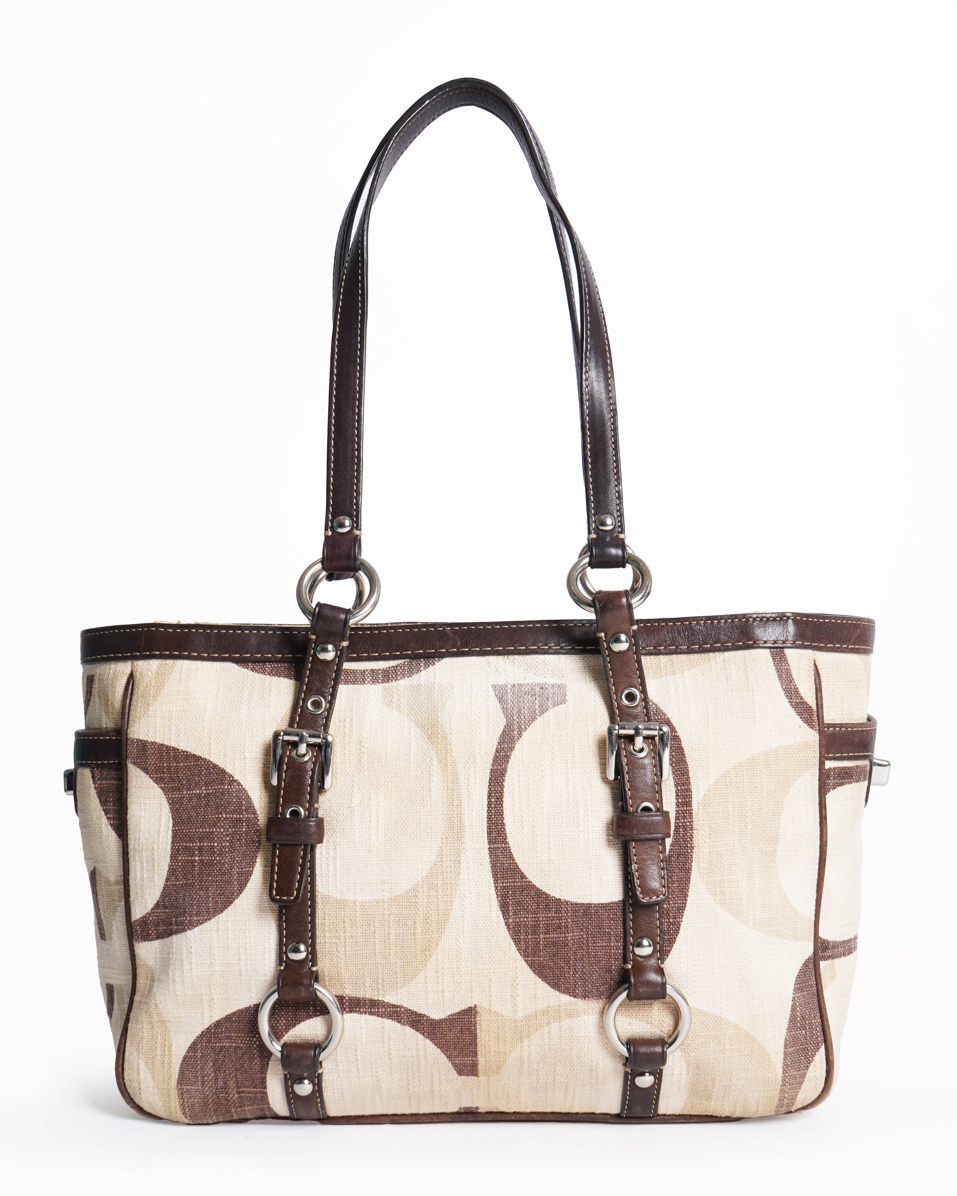 Coach Signature Shoulder Satchel Tote Handbag