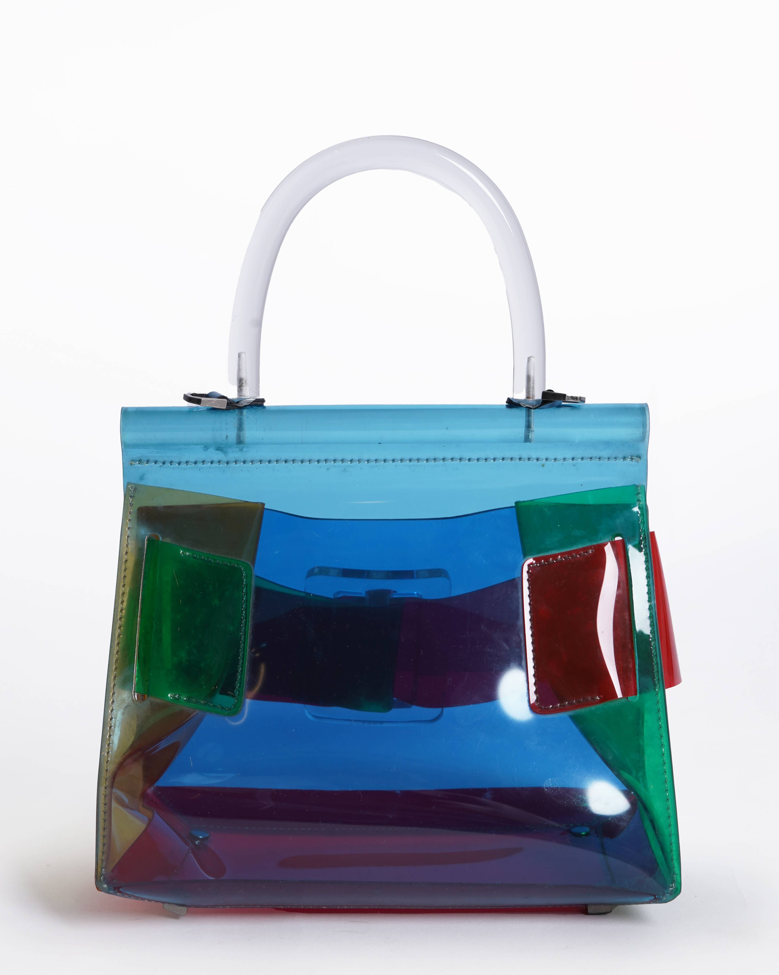Boyy Karl 24 color block pvc top handle bag