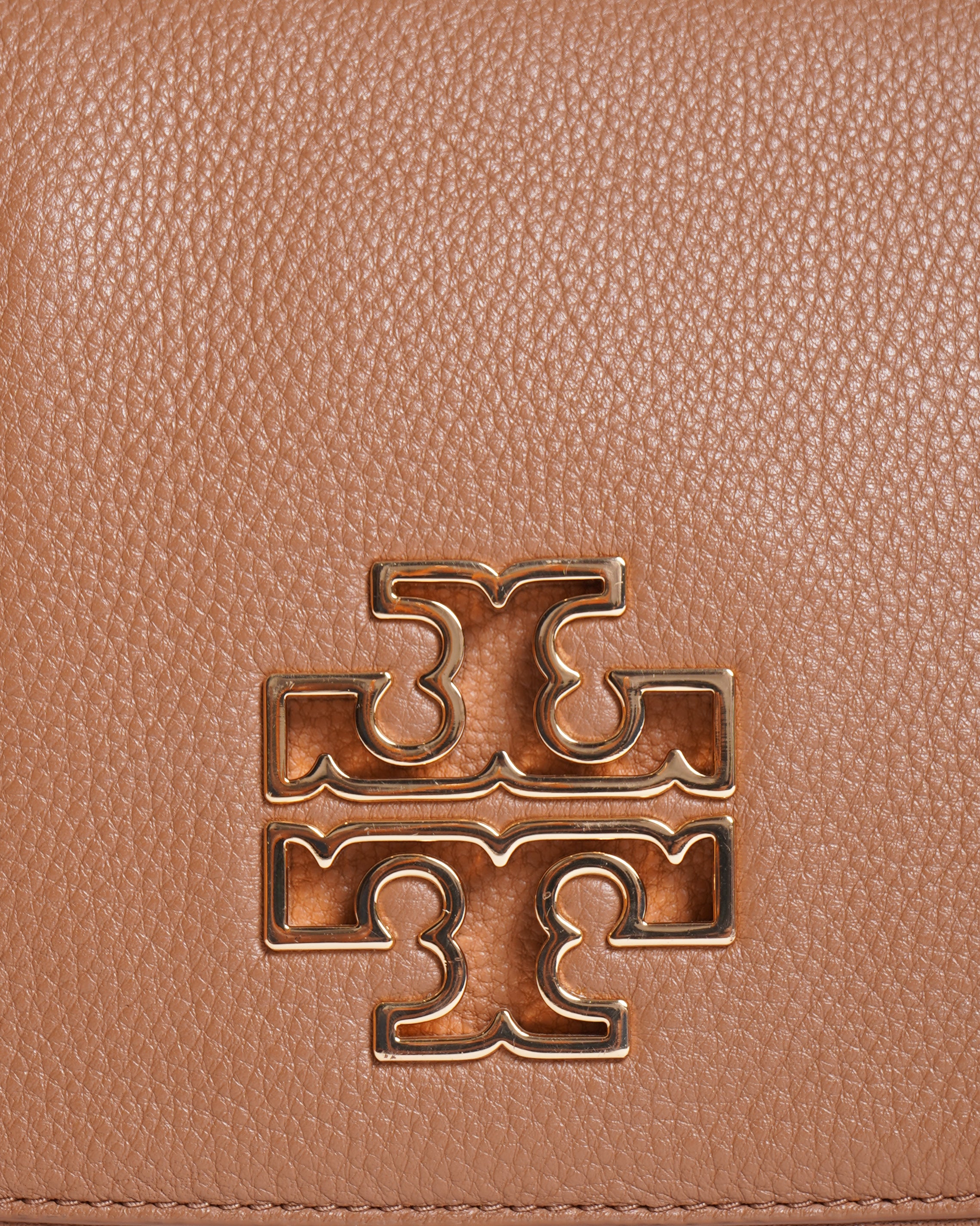Tory Burch Brown Leather Britten Shoulder Bag