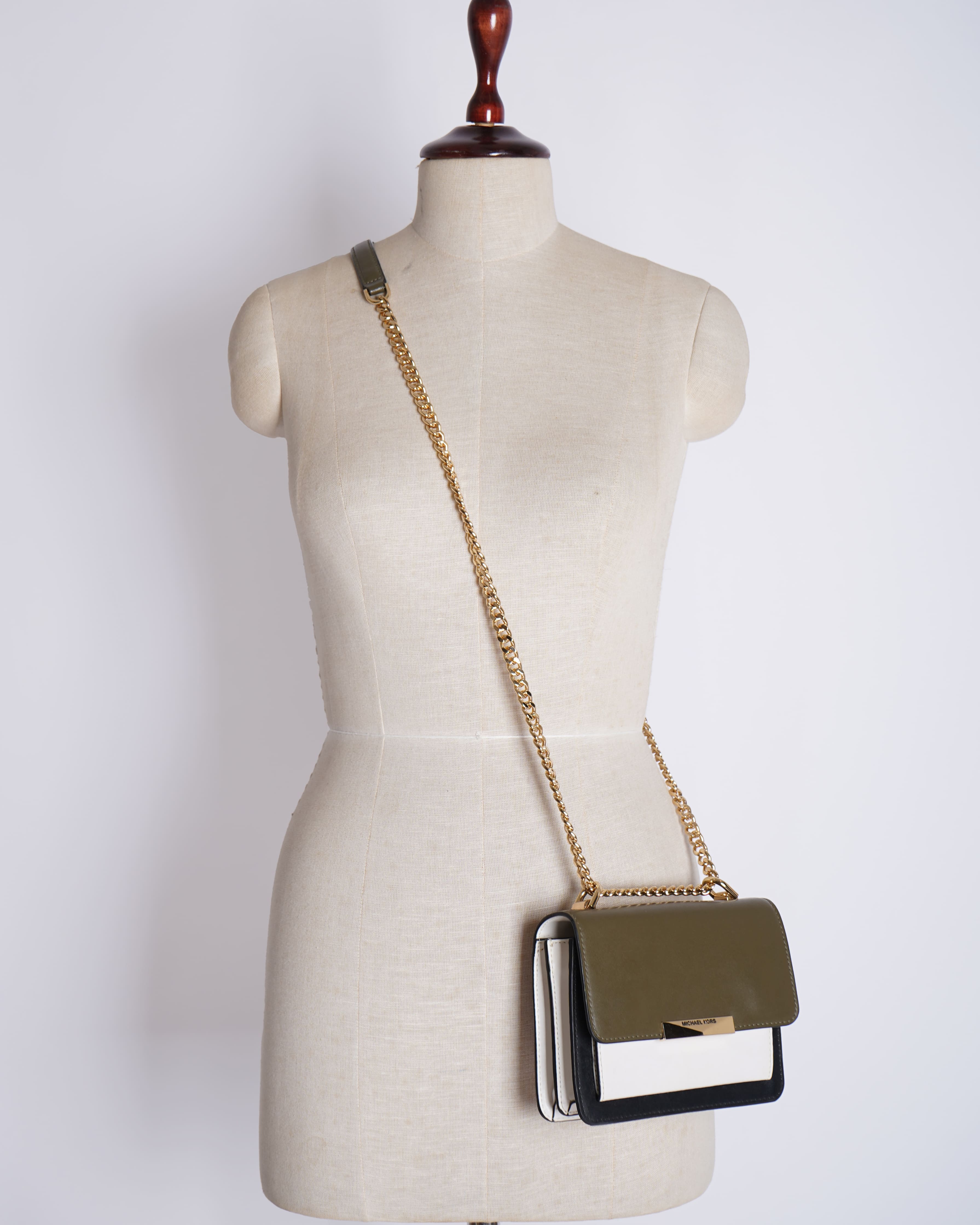 Michael Kors Jade Extra-Small Tri-Color Leather Crossbody Bag