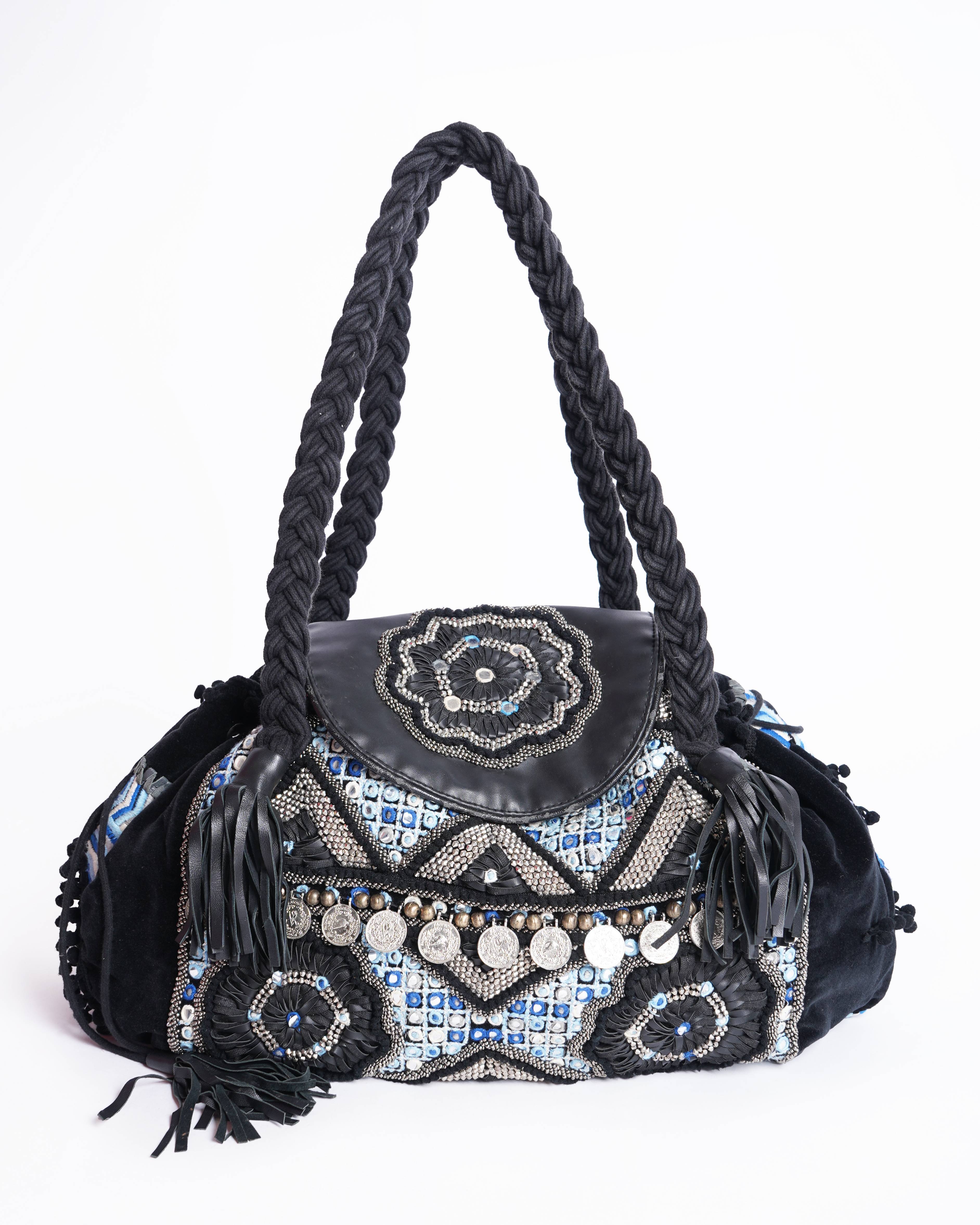 Vipul shah pom pom tote bag in black