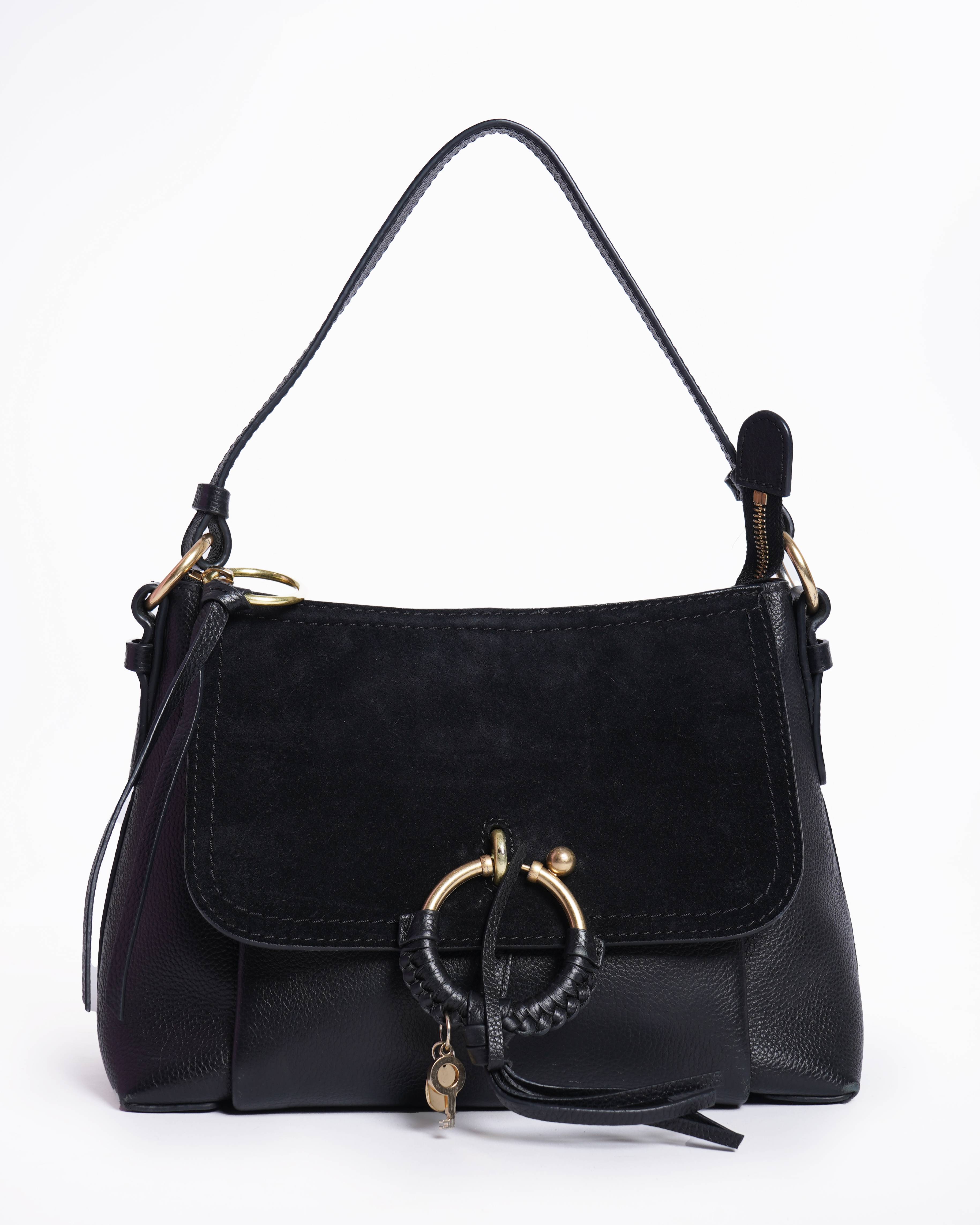 See By Chloé Joan Black Suede & Leather Shoulder bag