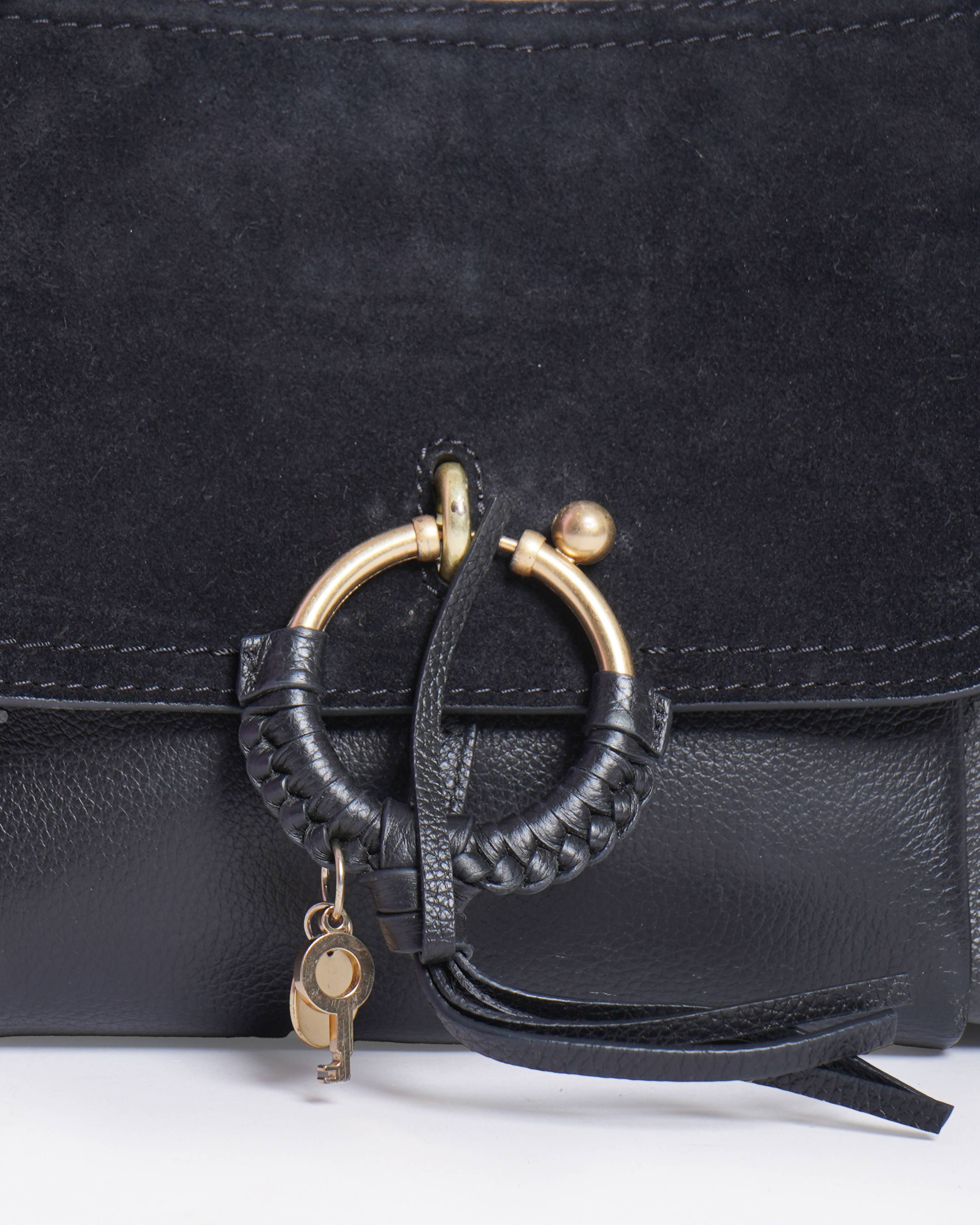 See By Chloé Joan Black Suede & Leather Shoulder bag