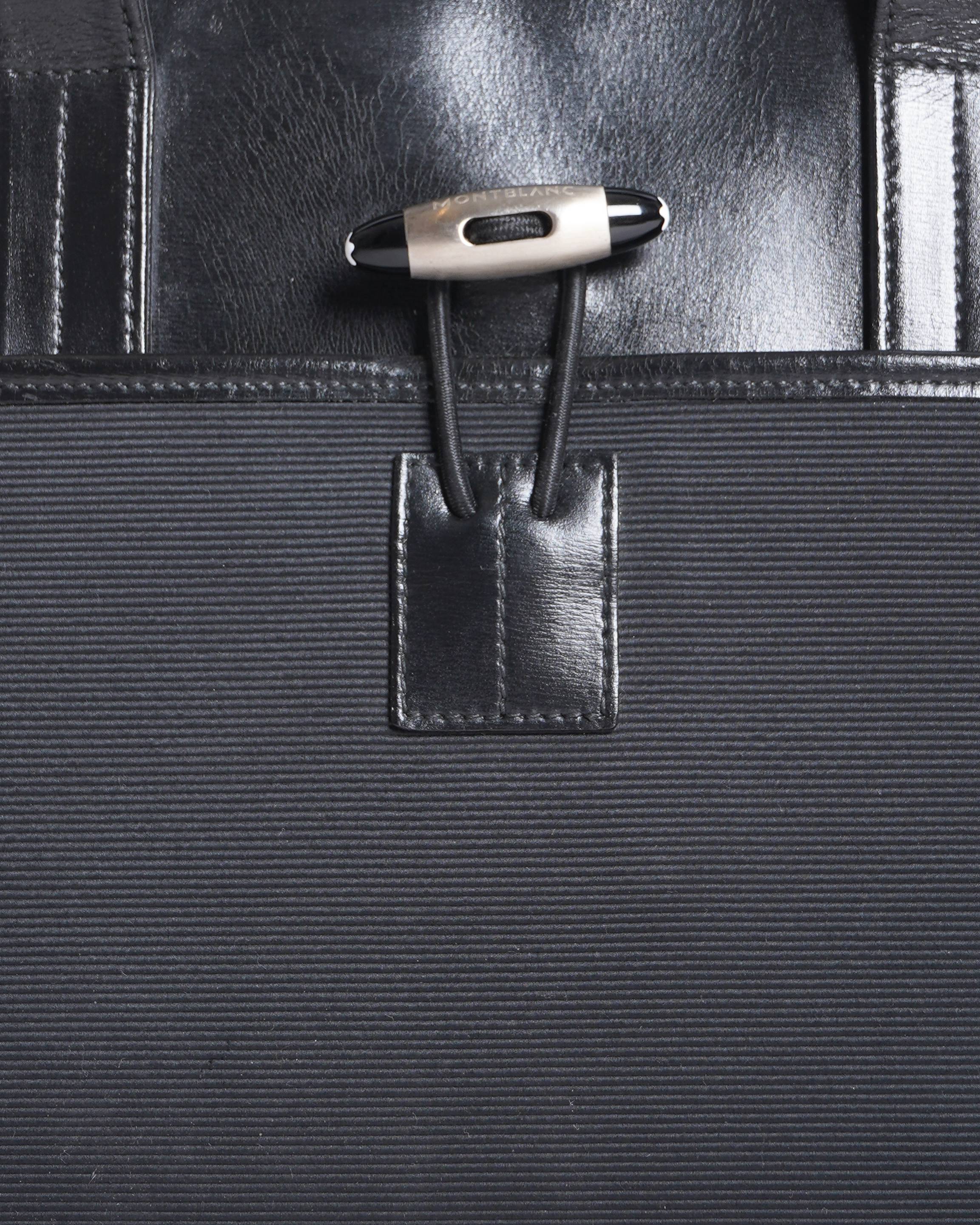 Montblanc black canvas and leather Nightflight briefcase