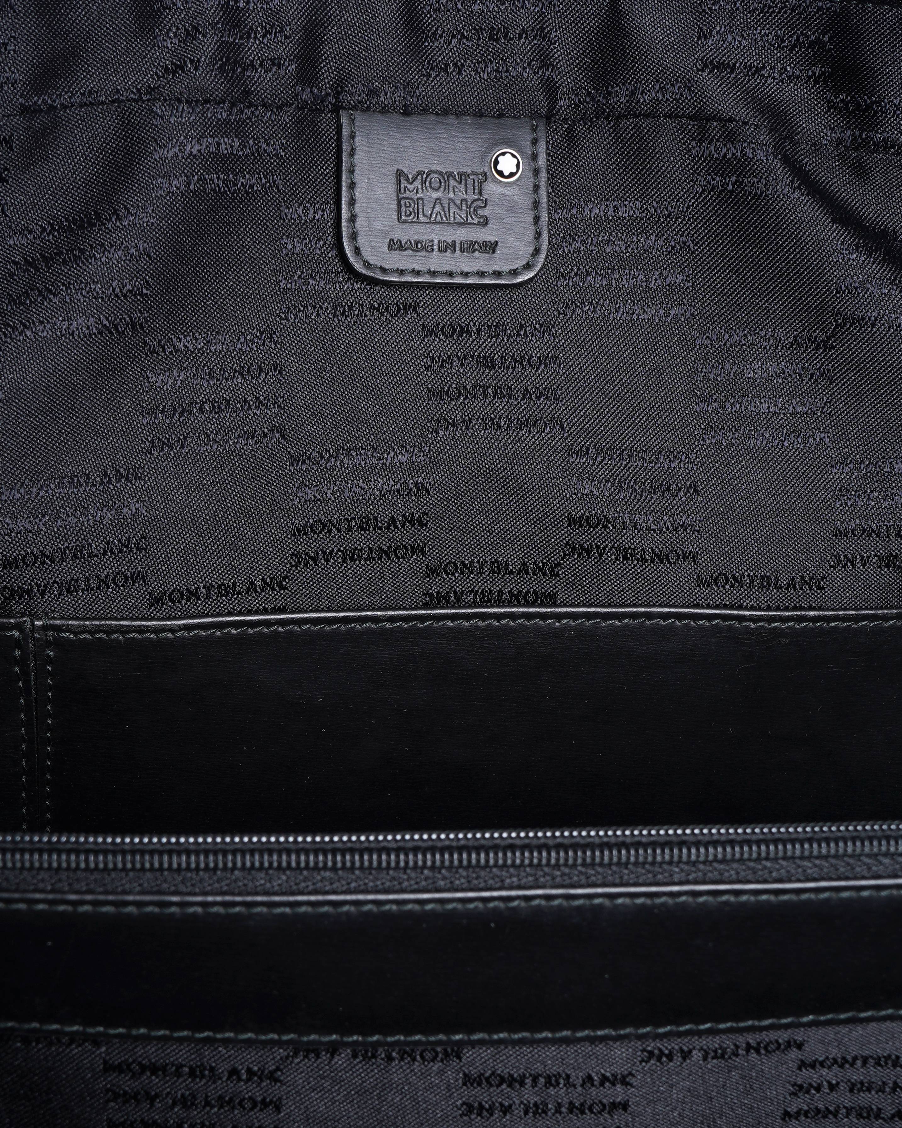 Montblanc black canvas and leather Nightflight briefcase