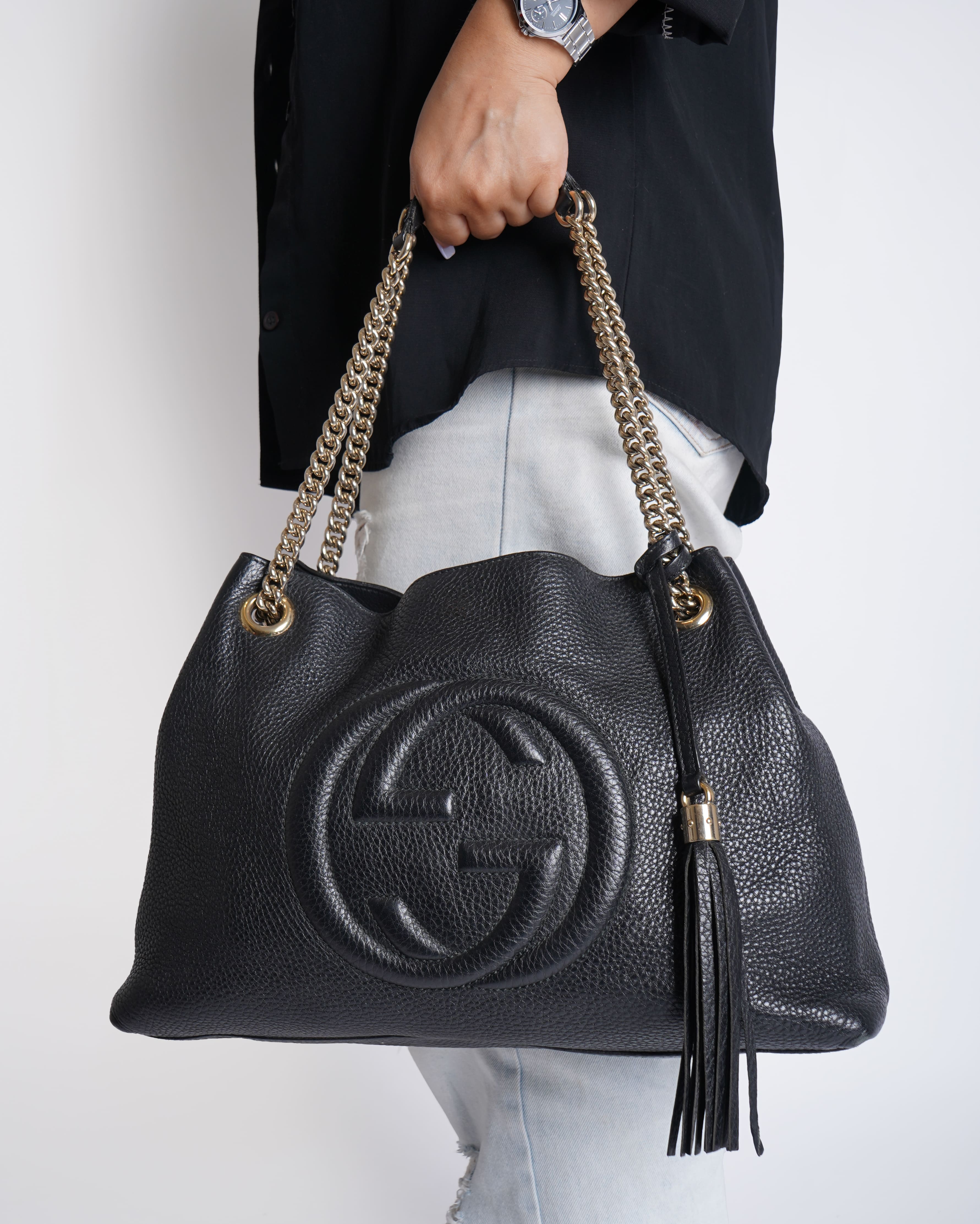 Gucci Old Rose Leather Soho Tote Bag