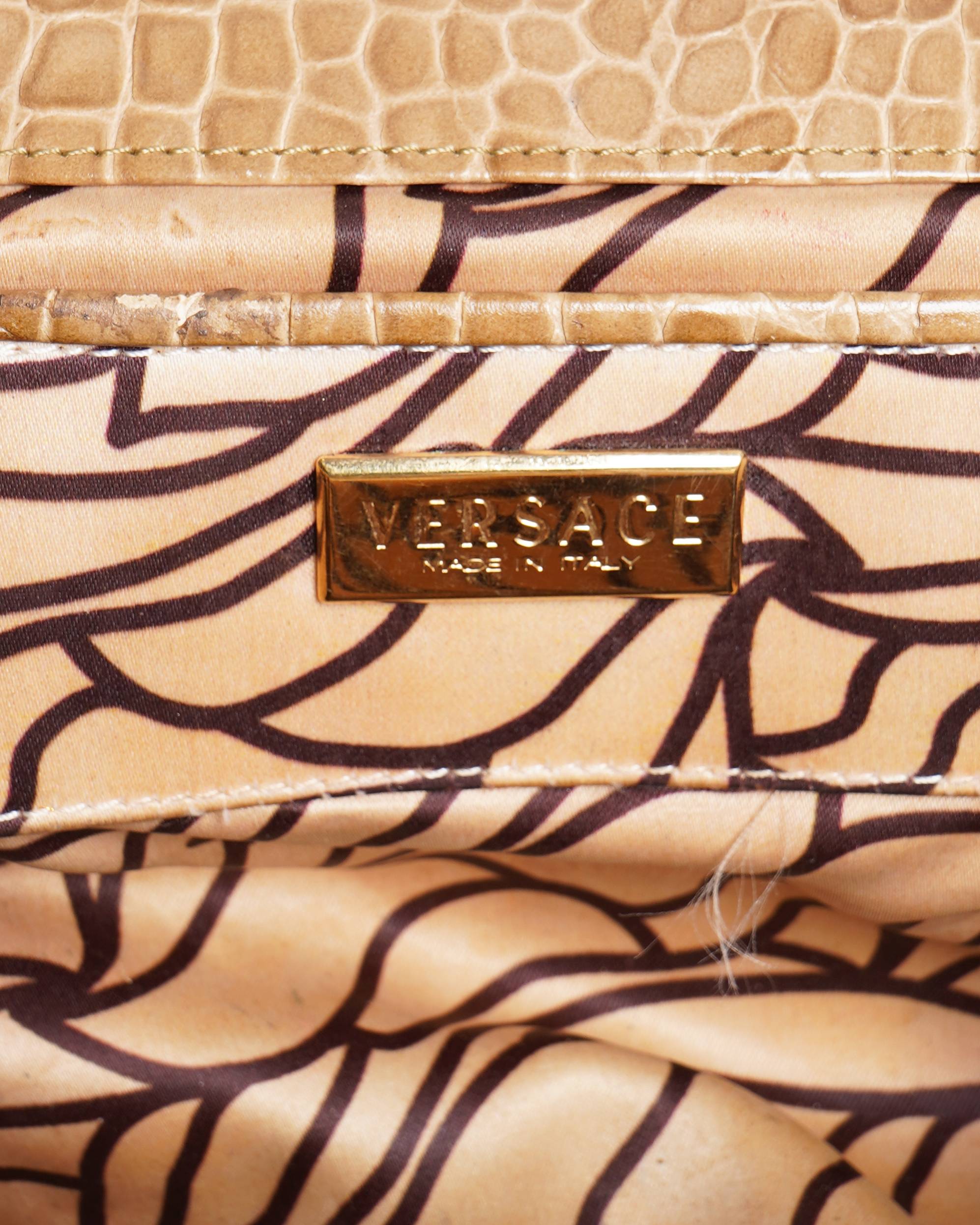 Versace Metallic Gold Medusa Satchel Bag