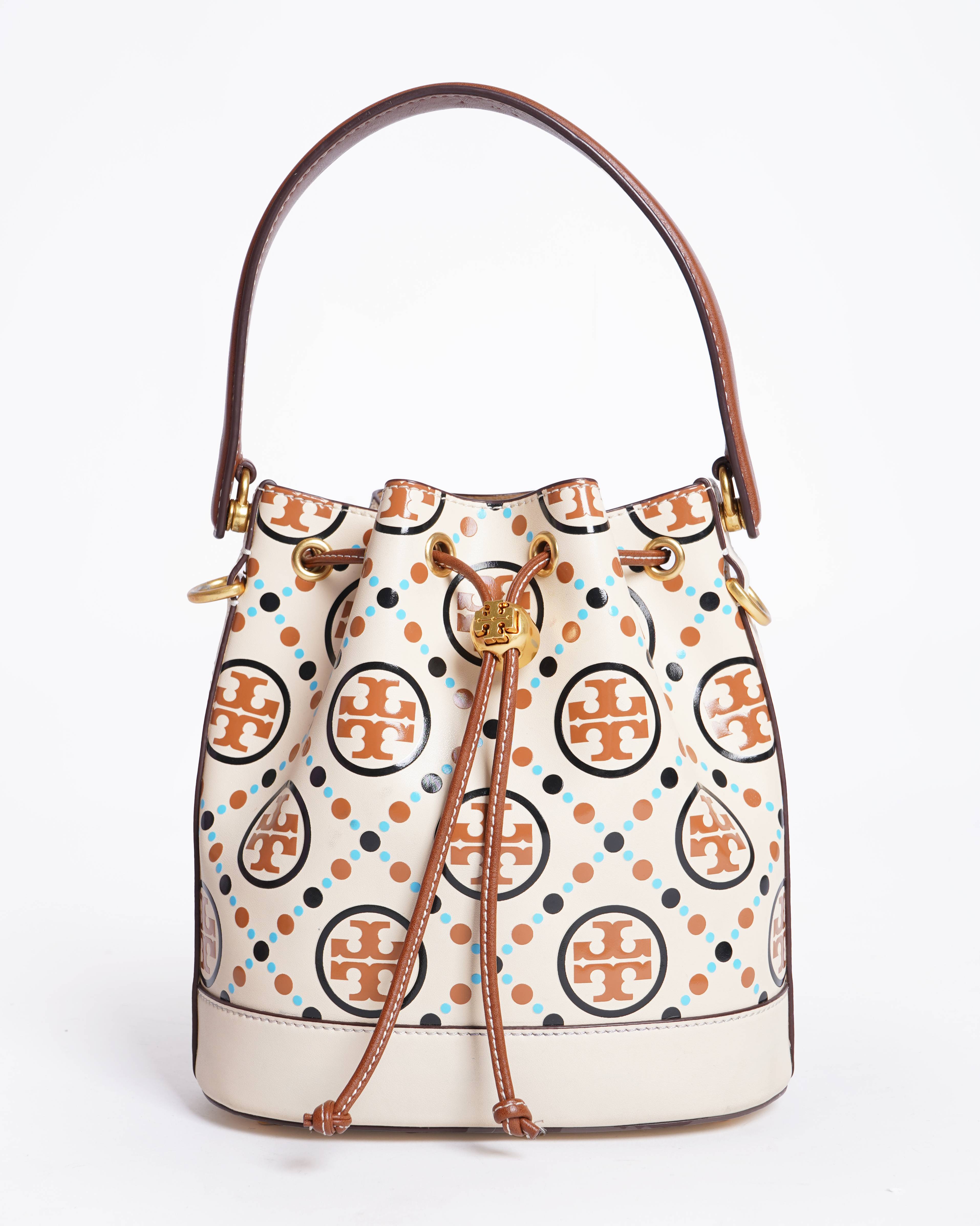 Tory Burch T Monogram Contrast Embossed Bucket Bag