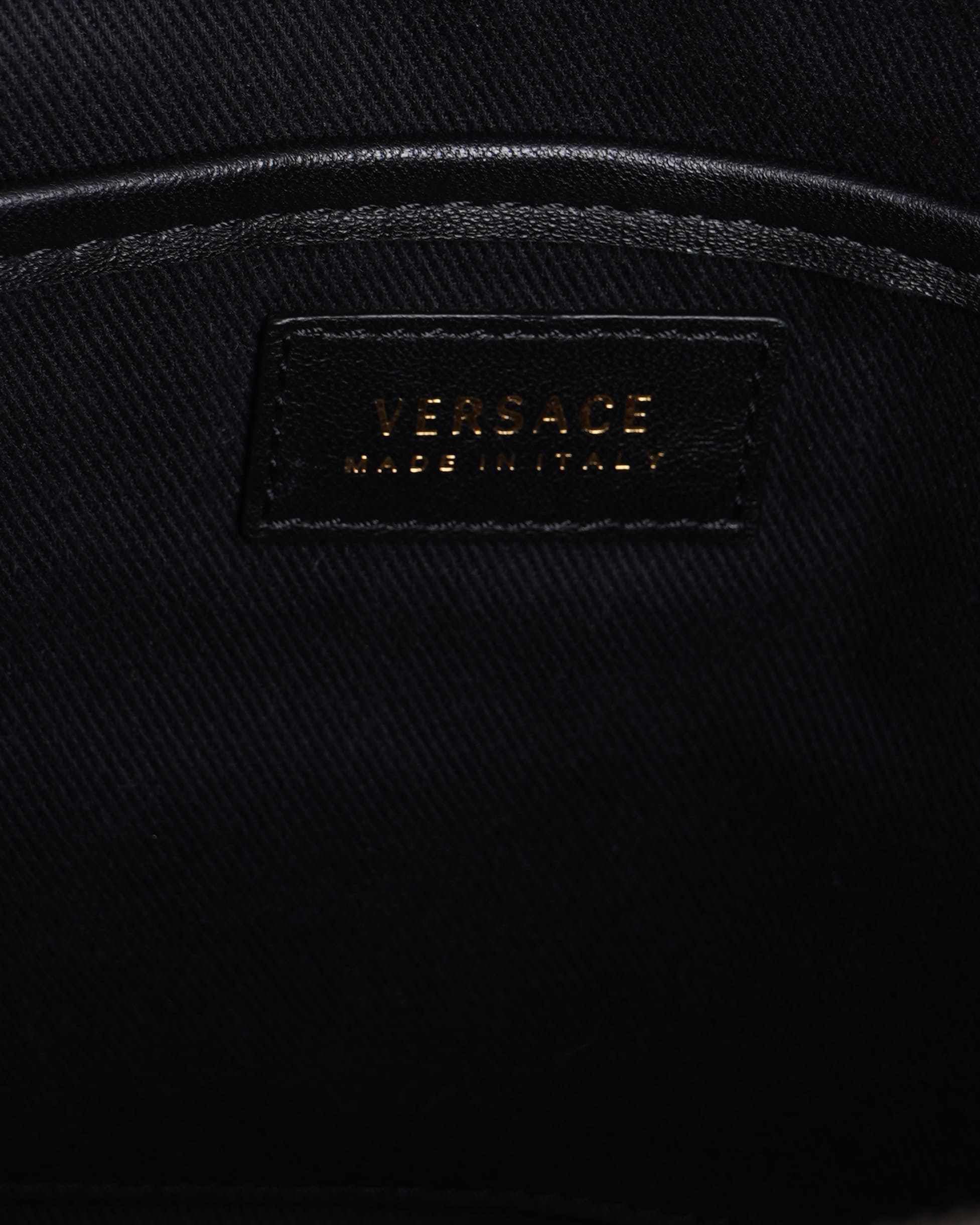 Versace Quilted Top Handle Shoulder Bag In Black