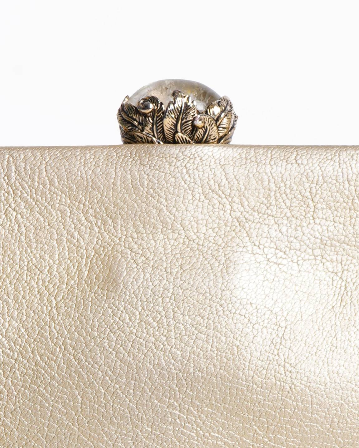 Roberto Cavalli golden chain clutch bag