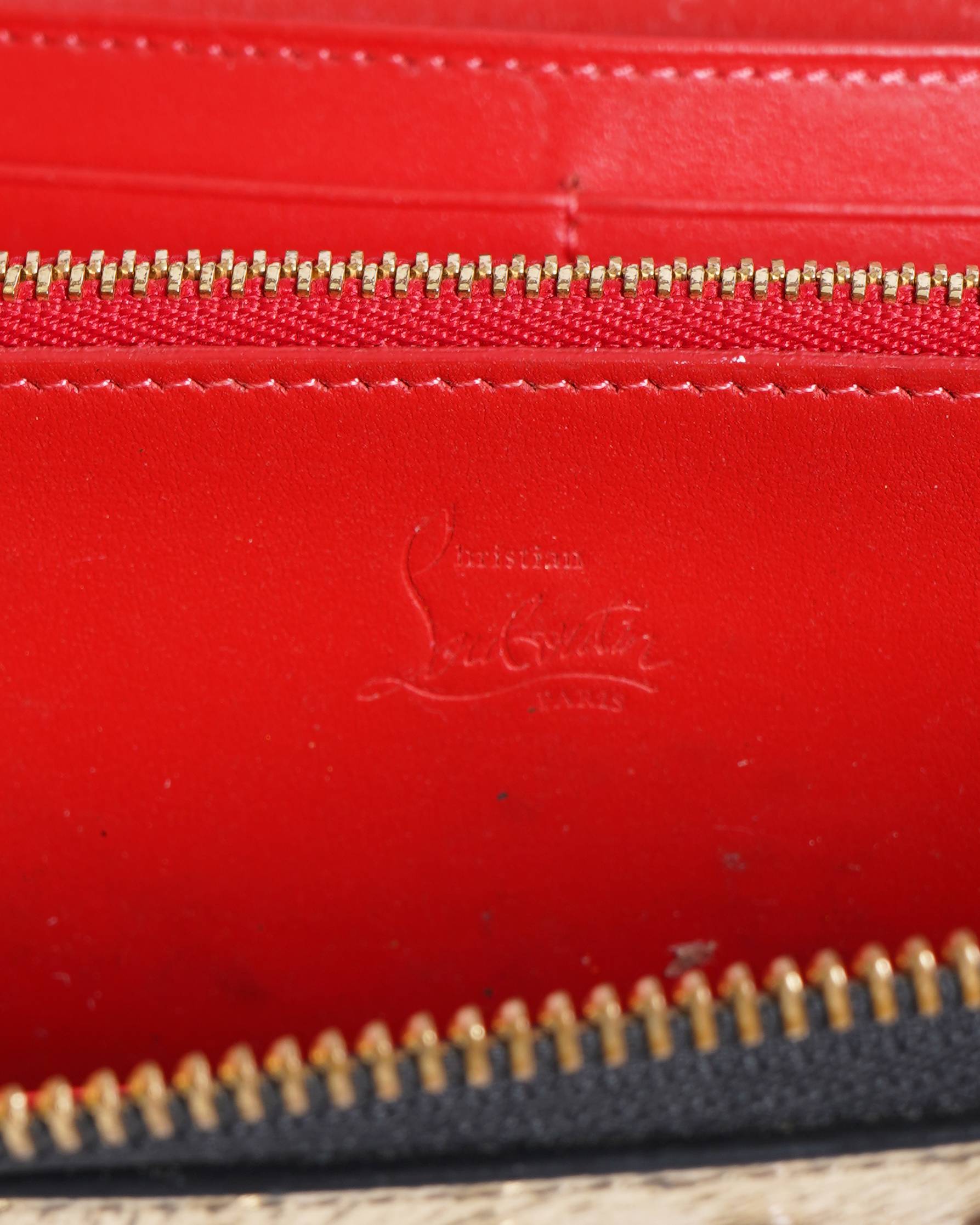 Christian Louboutin Zip Around Wallet In Spikes