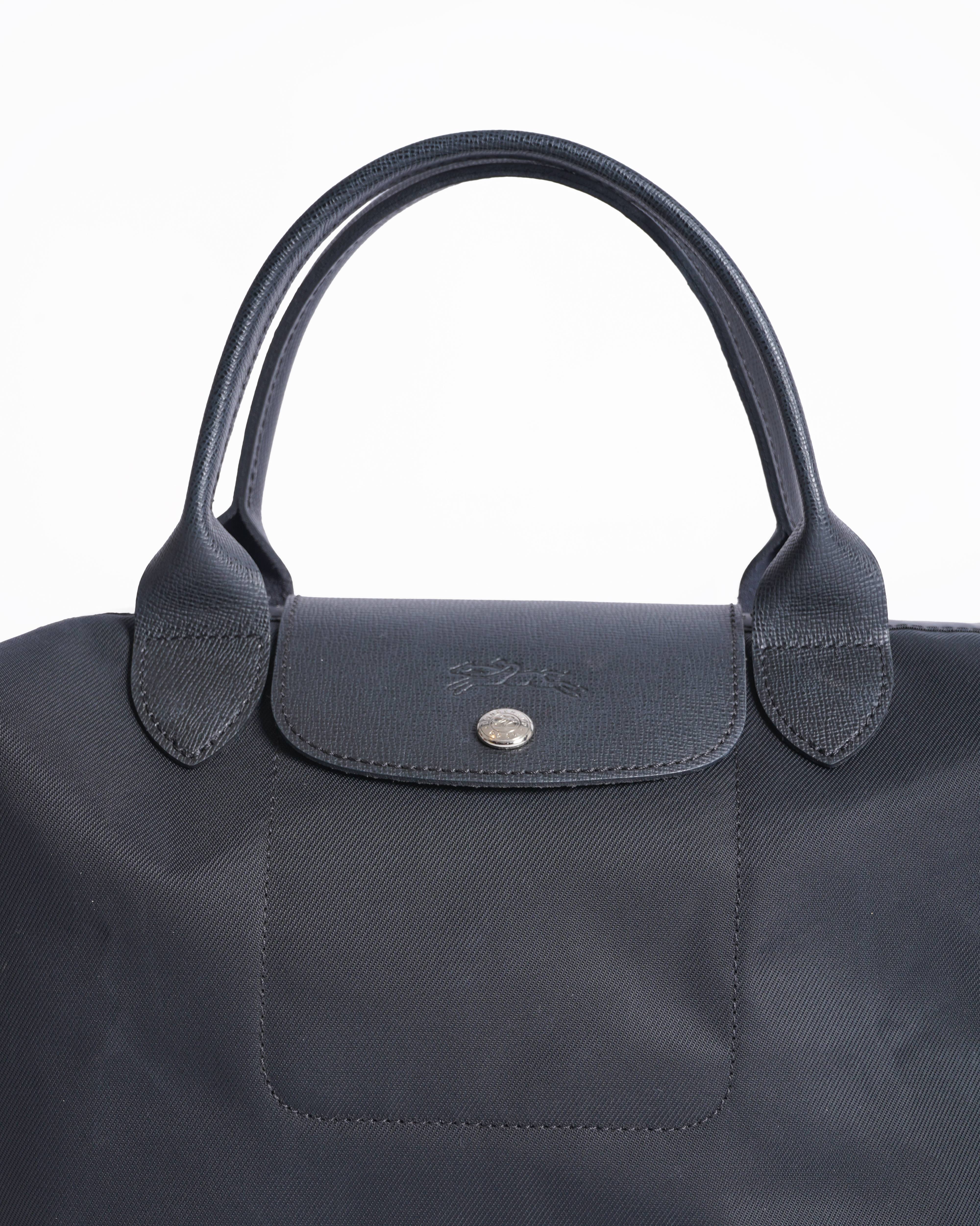 Longchamp Noir Le Pliage Energy Recycled Canvas Handbag