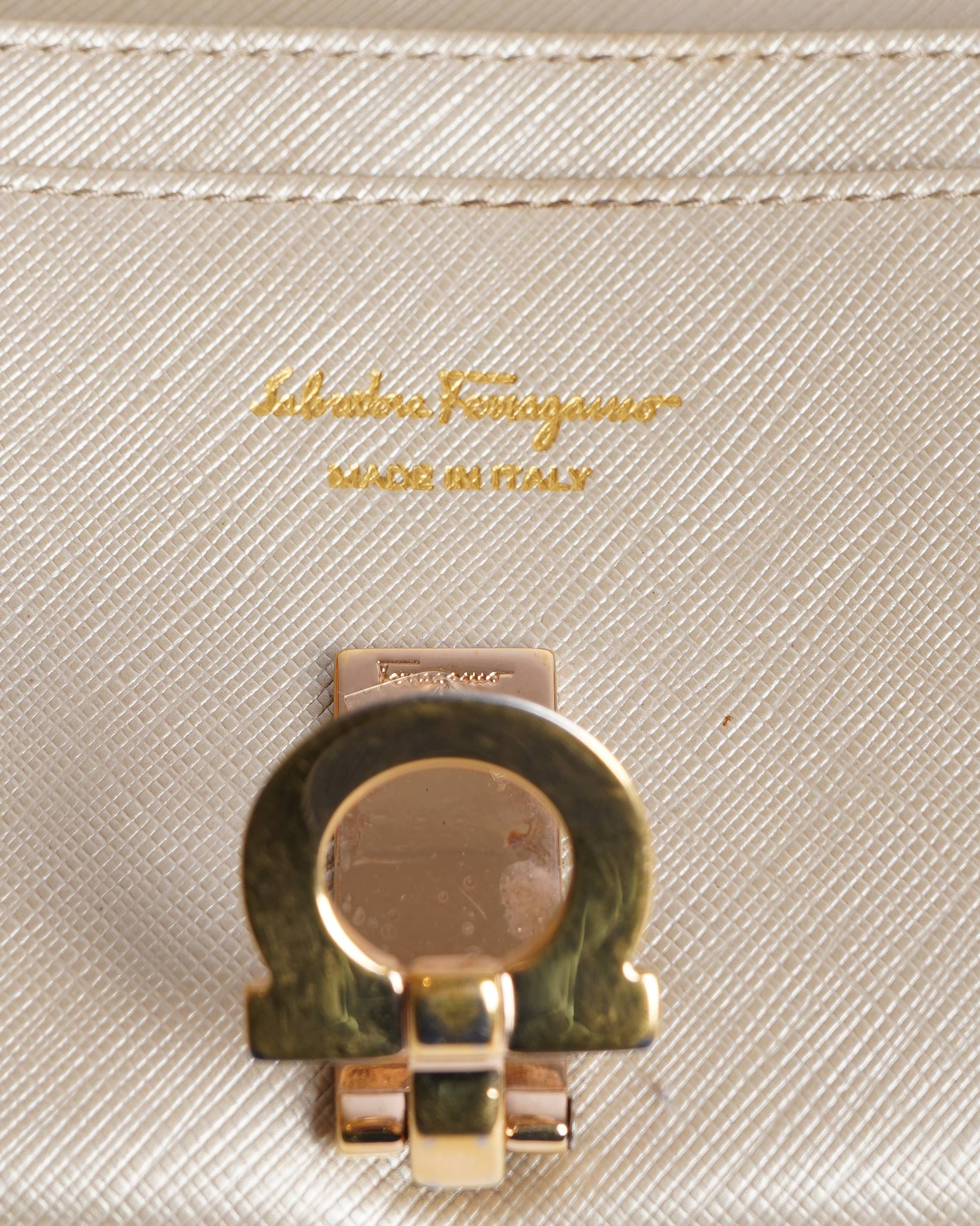 Salvatore Ferragamo Wallet In Gold Tone