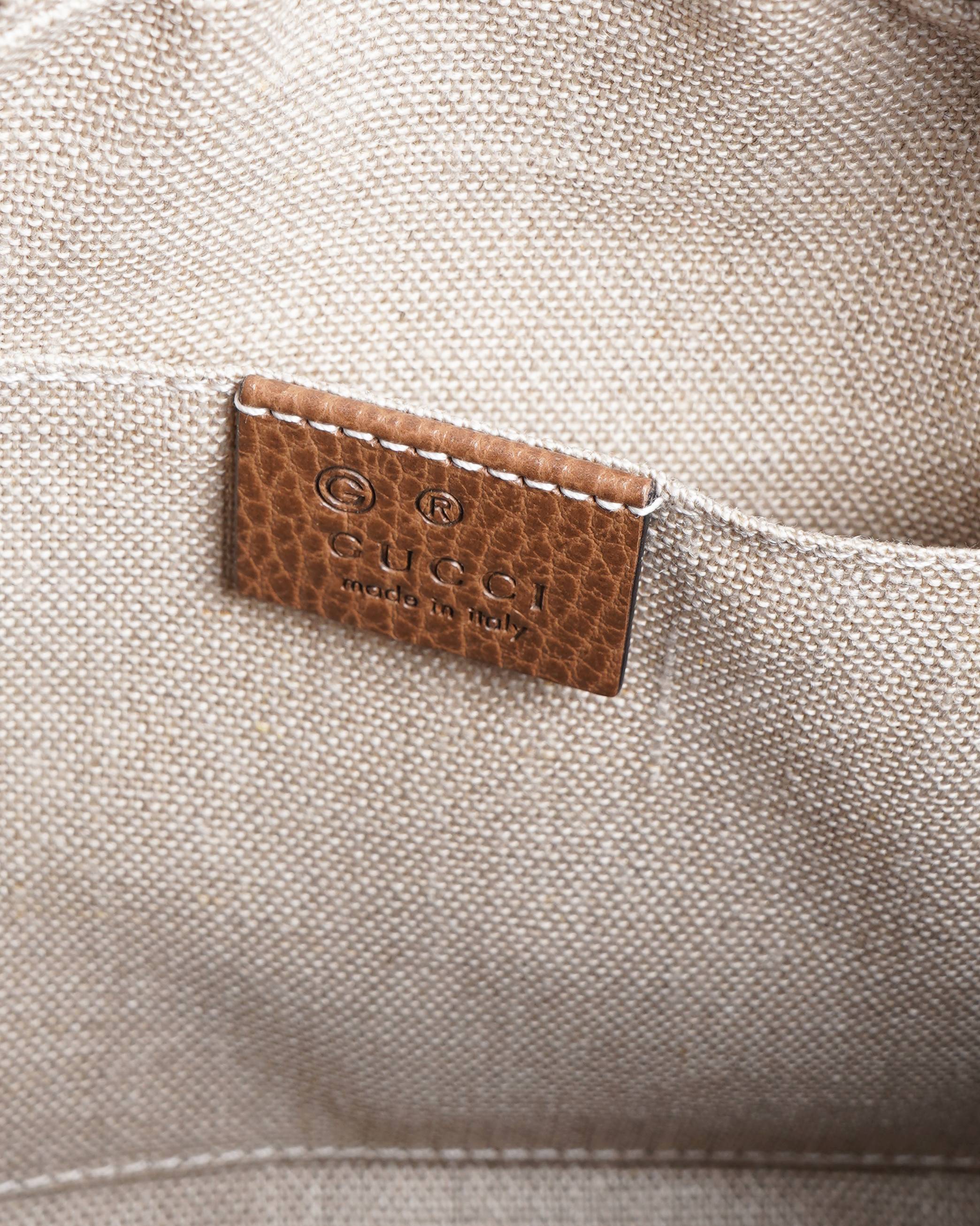 Gucci Brown/Beige GG Canvas and Leather Bree Crossbody Bag