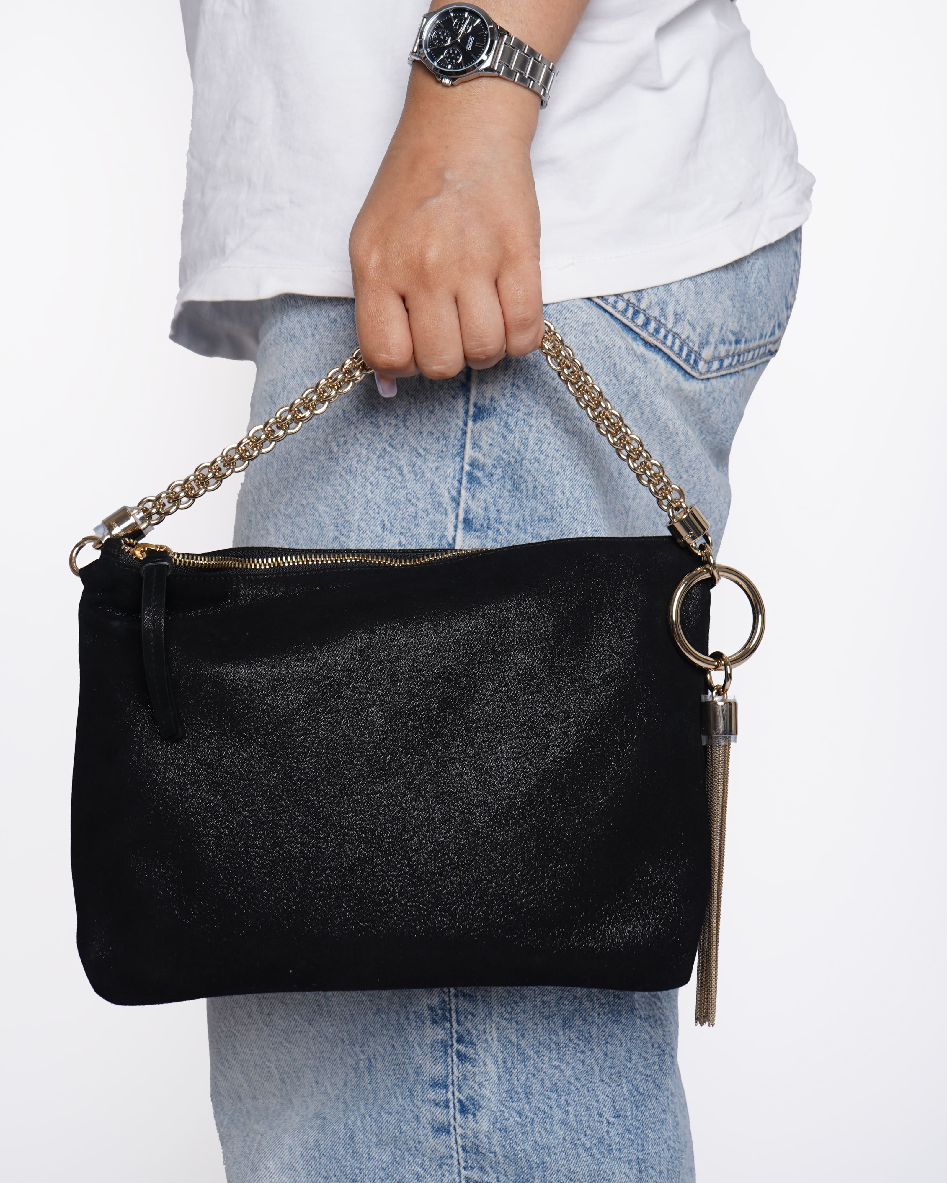 New Jimmy Choo Callie Shimmer Shoulder Bag