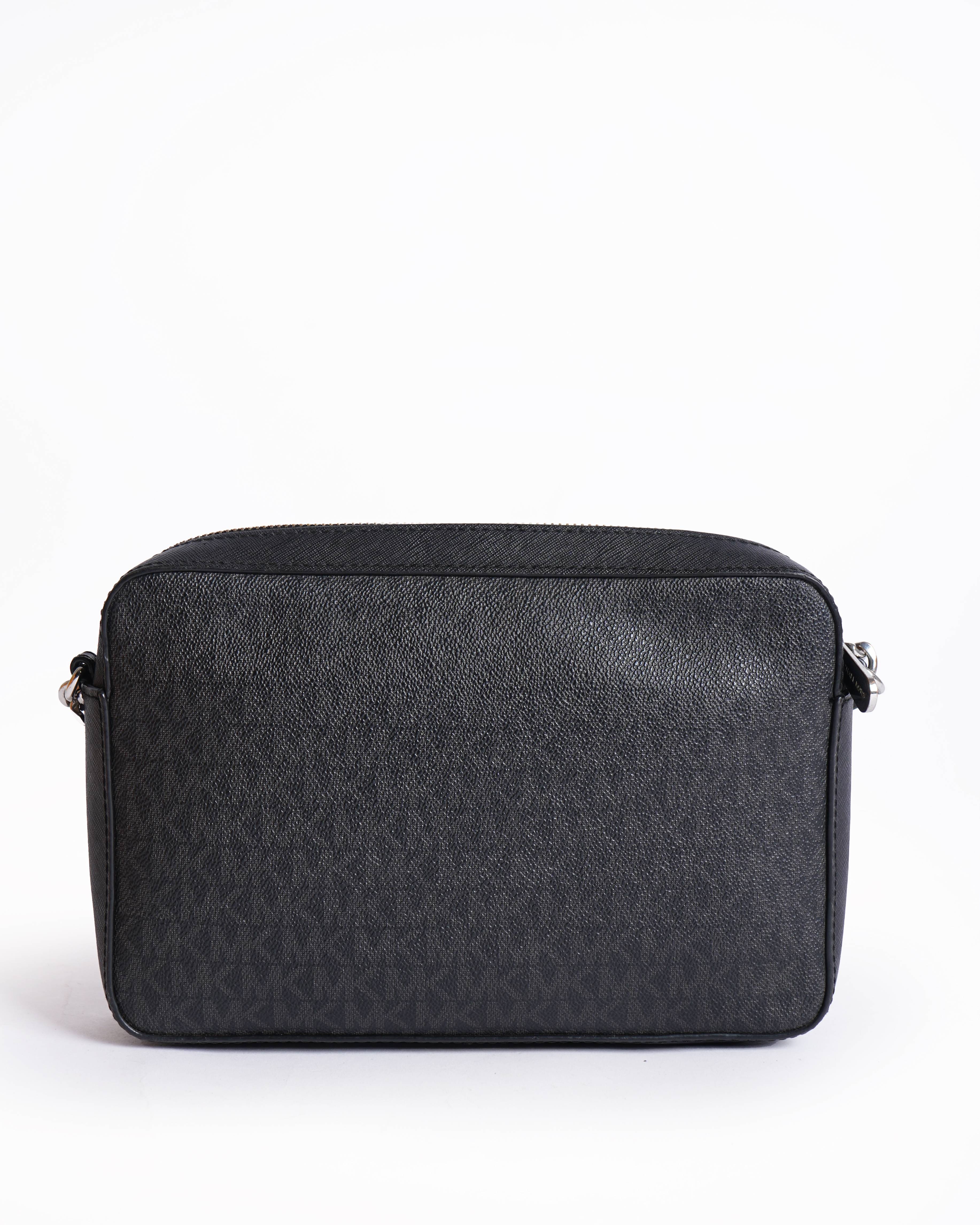 Michael Kors Monogram Crossbody Bag In Black