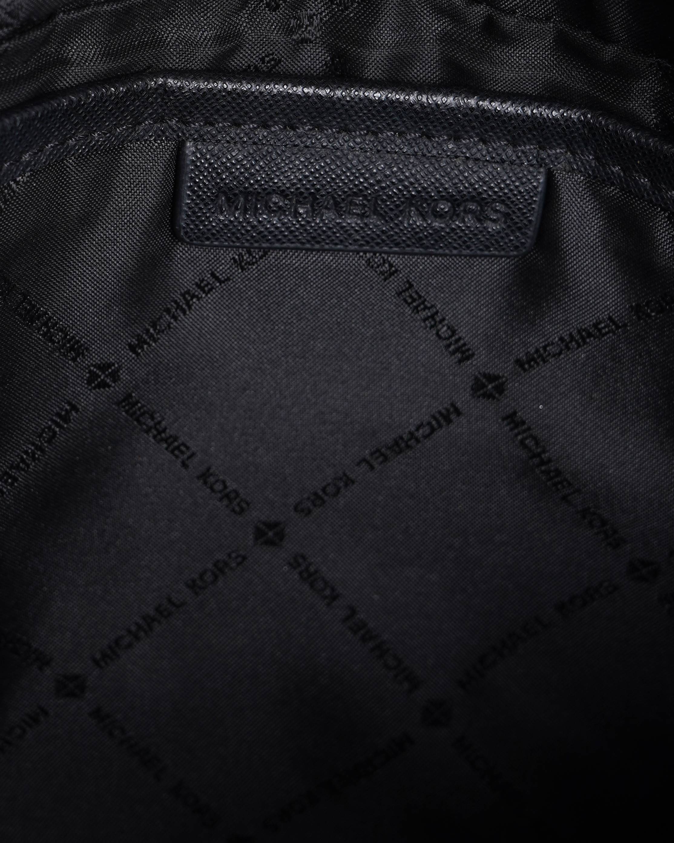 Michael Kors Monogram Crossbody Bag In Black