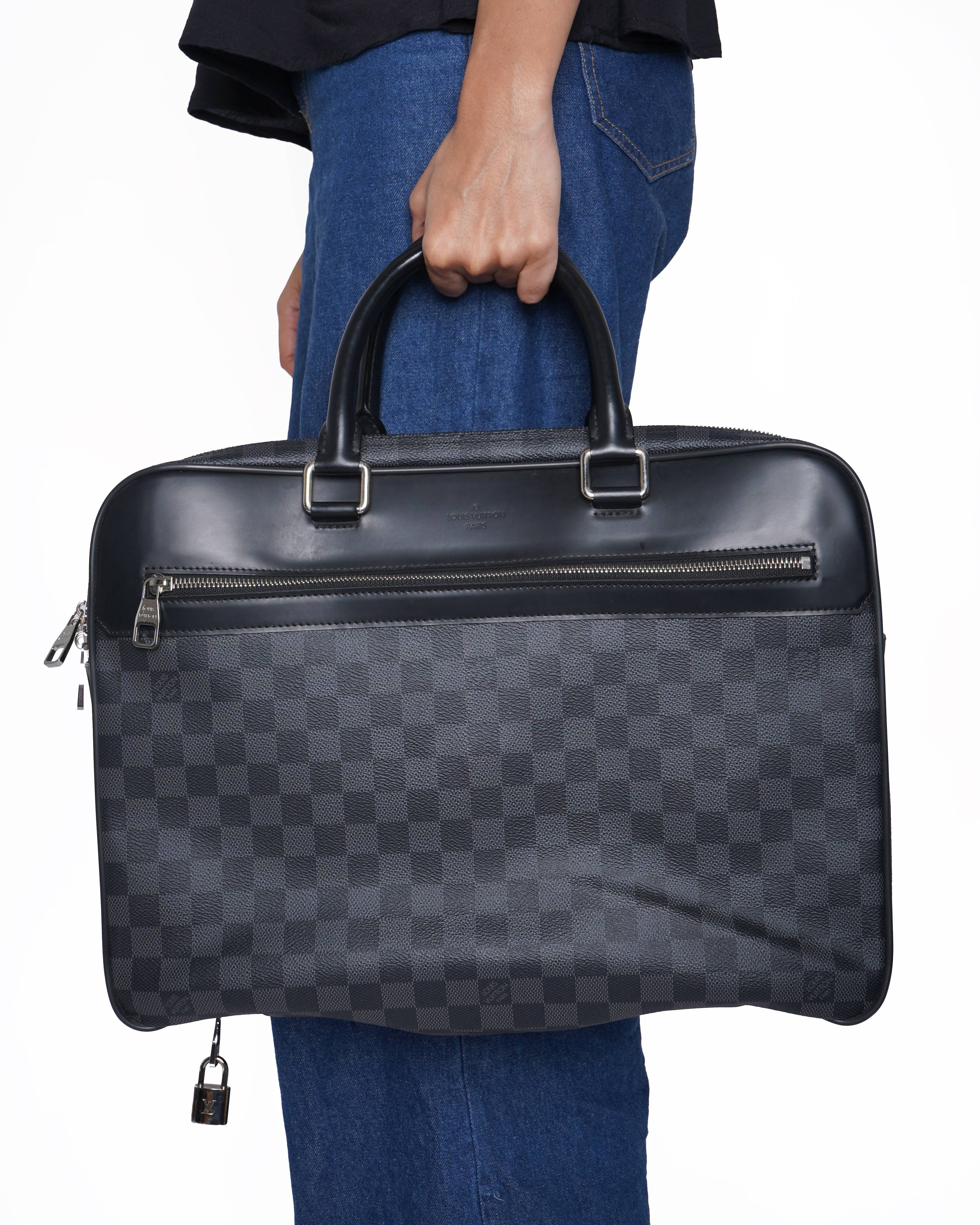Louis Vuitton Men's Leather Office Bag In Black