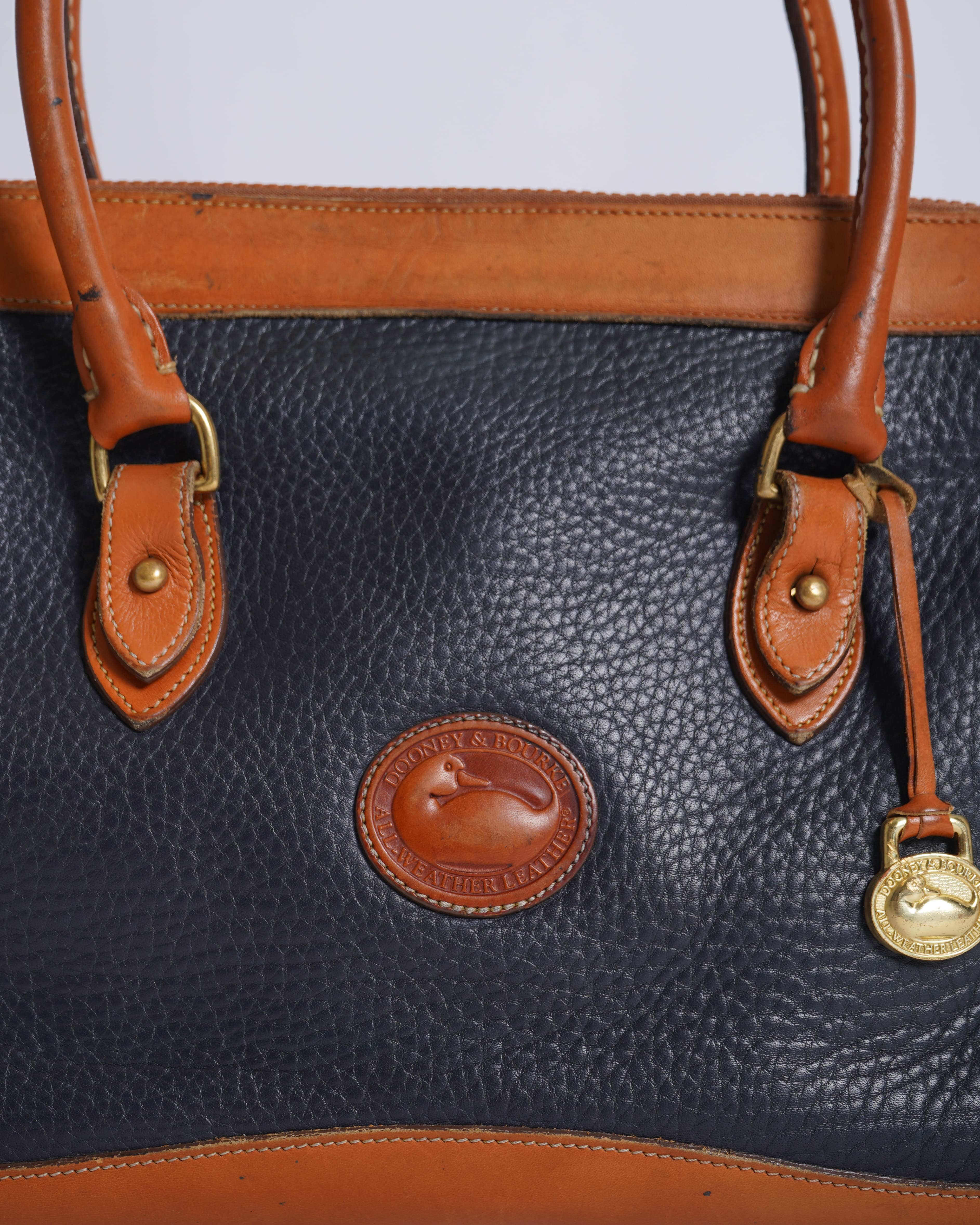Dooney & Bourke Satchel Blue & Tan Brown Leather Crossbody Bag