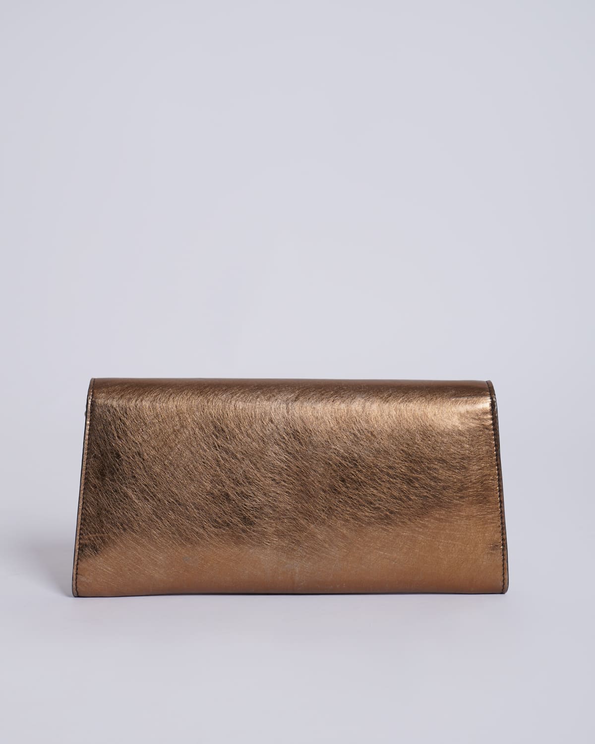 Jimmy Choo Cany Metallic Gold-Tone Clutch with Chain Strap