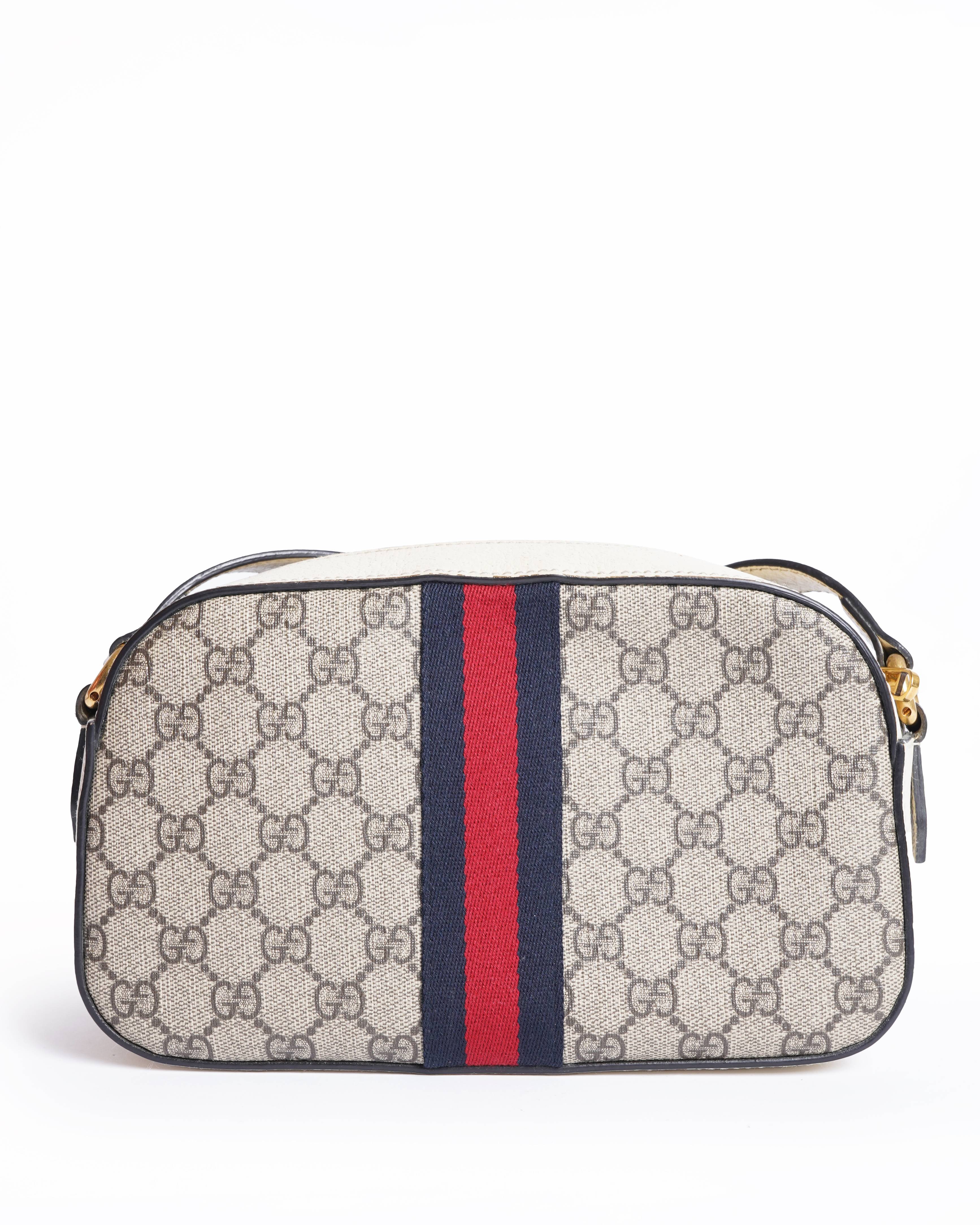 Gucci gg small supreme web ophidia camera crossbody bag