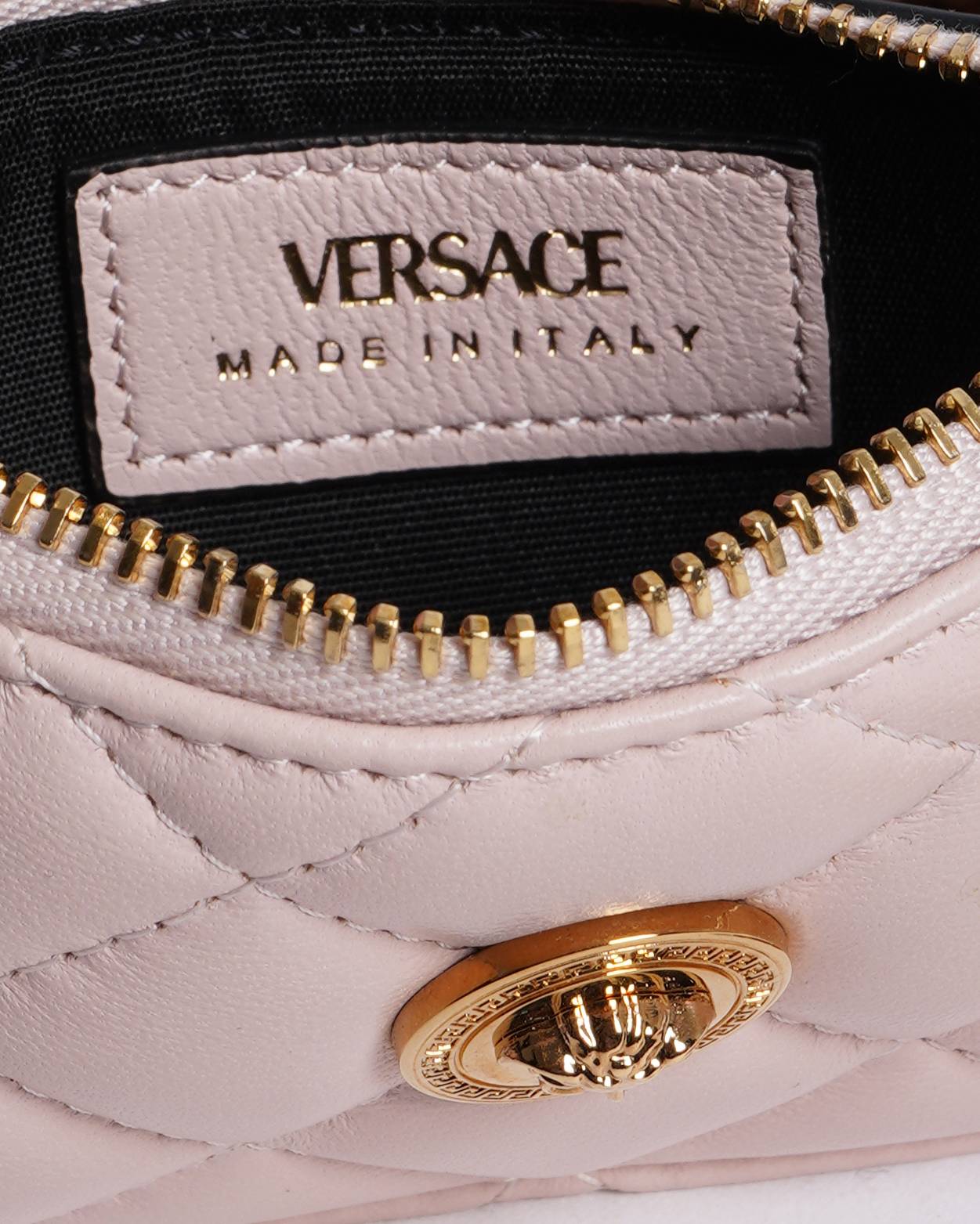 Versace medusa quilted lambskin card case