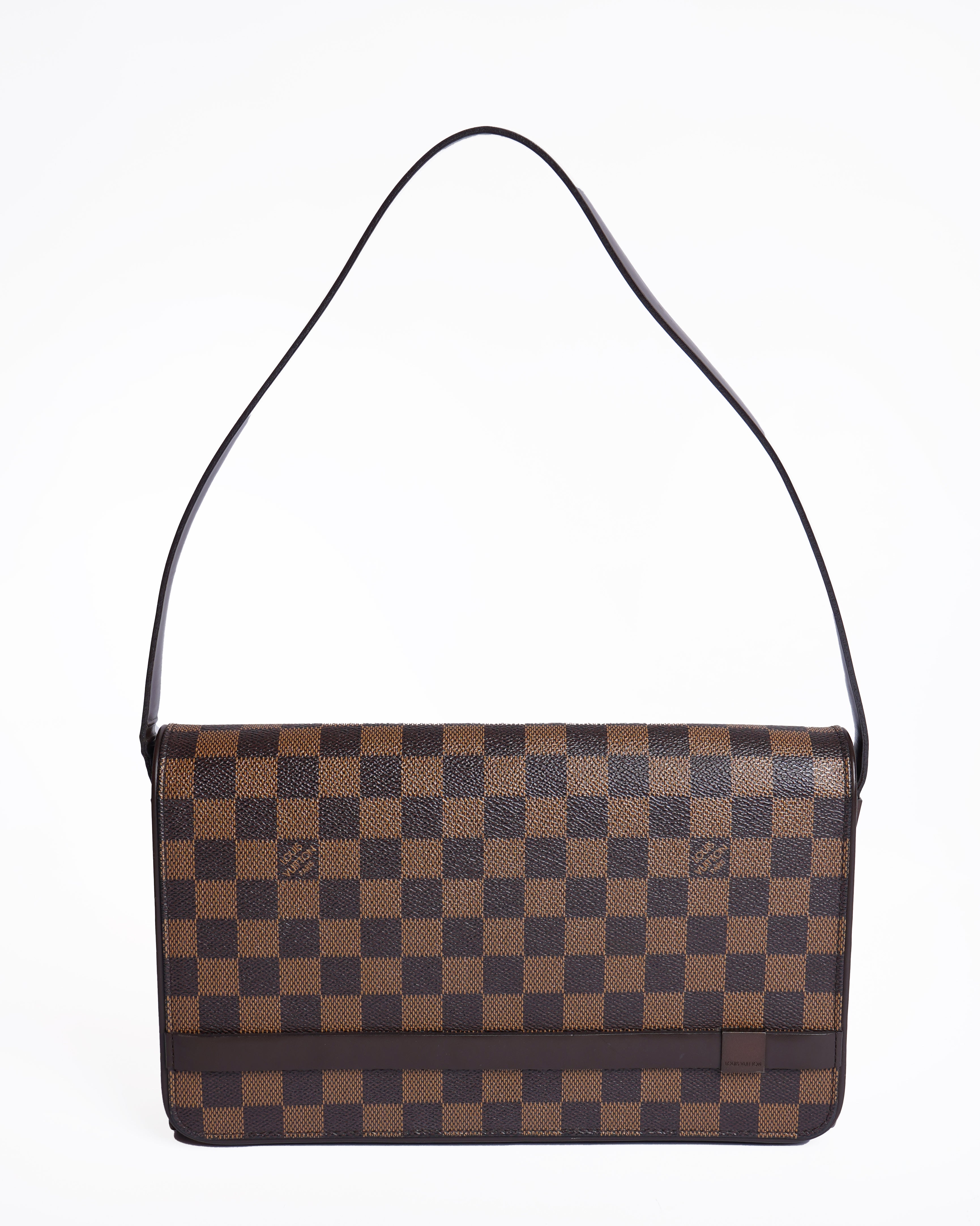 Louis vuitton tribeca long shoulder bag in damier ebene
