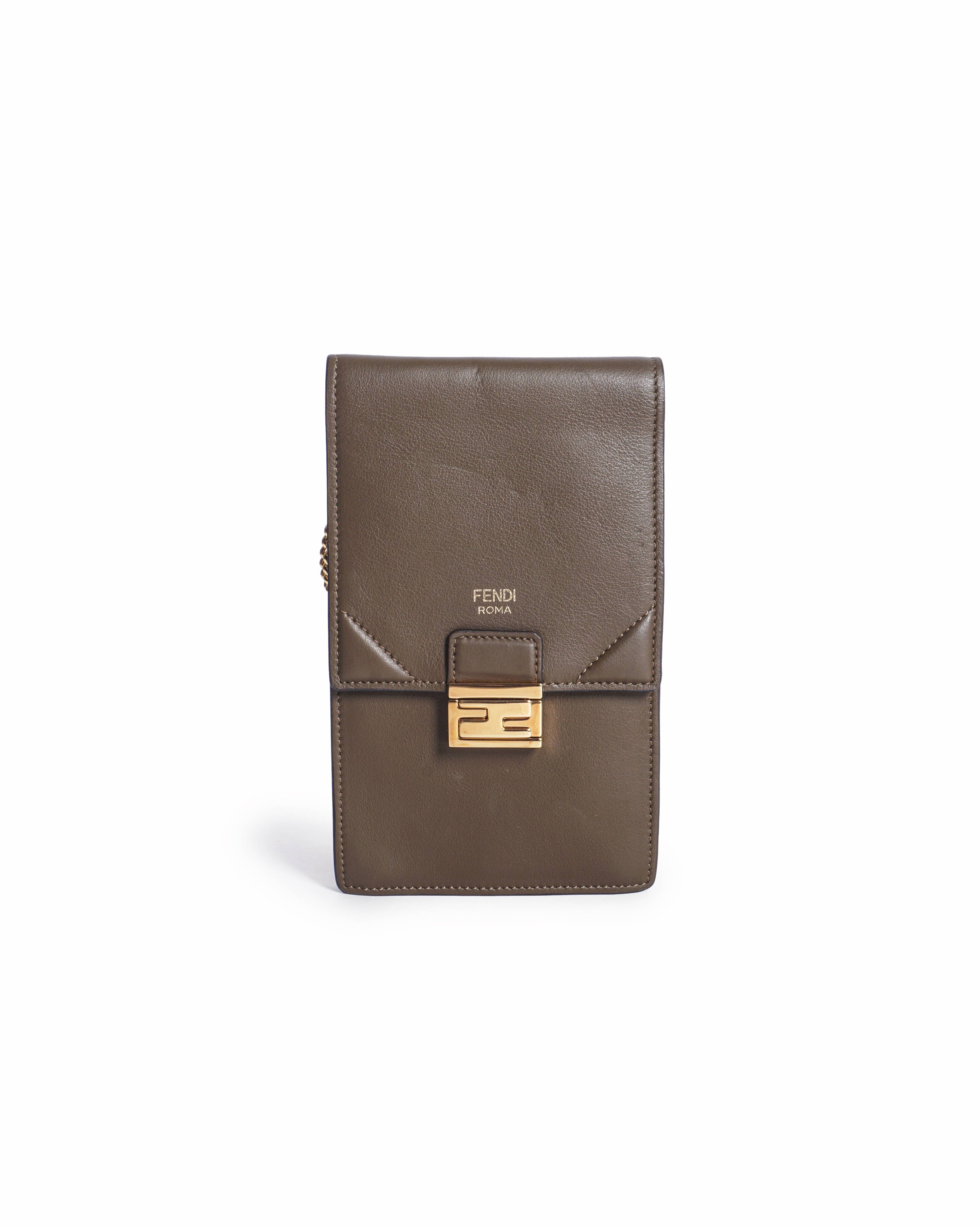 Fendi Leather Kan U Crossbody Bag