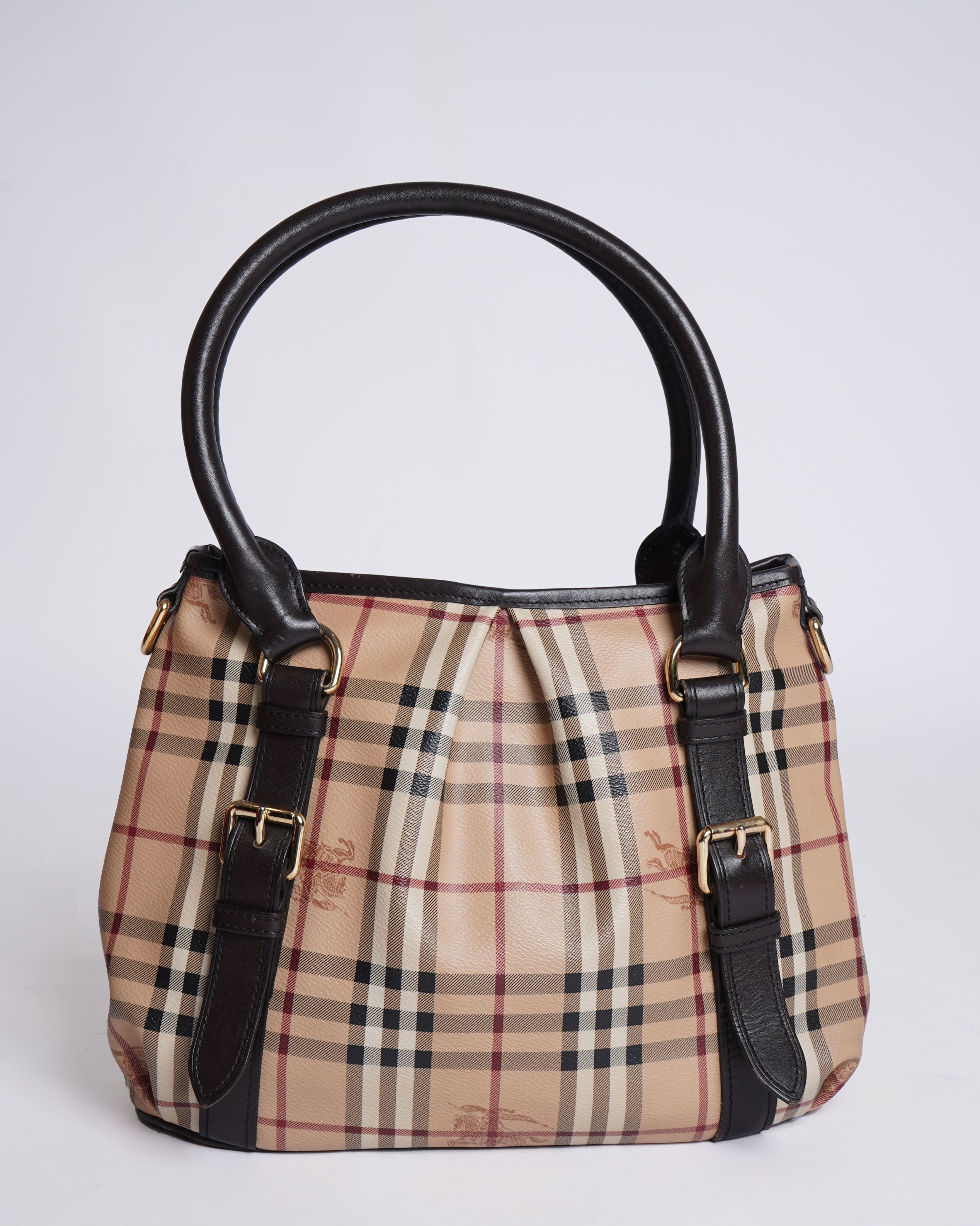 Burberry Beige Haymarket Check Coated Canvas and Leather Northfield Tote