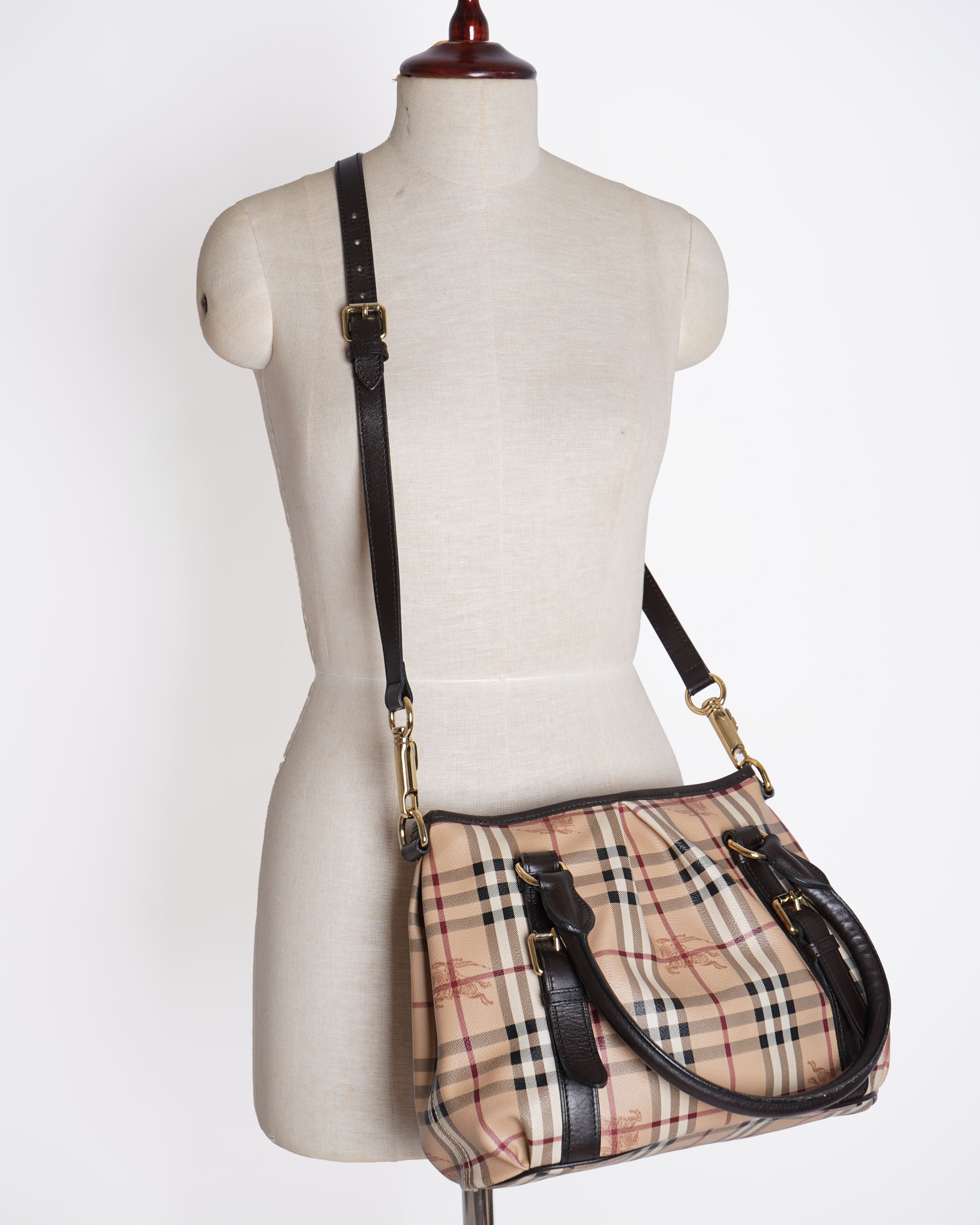 Burberry Beige Haymarket Check Coated Canvas and Leather Northfield Tote