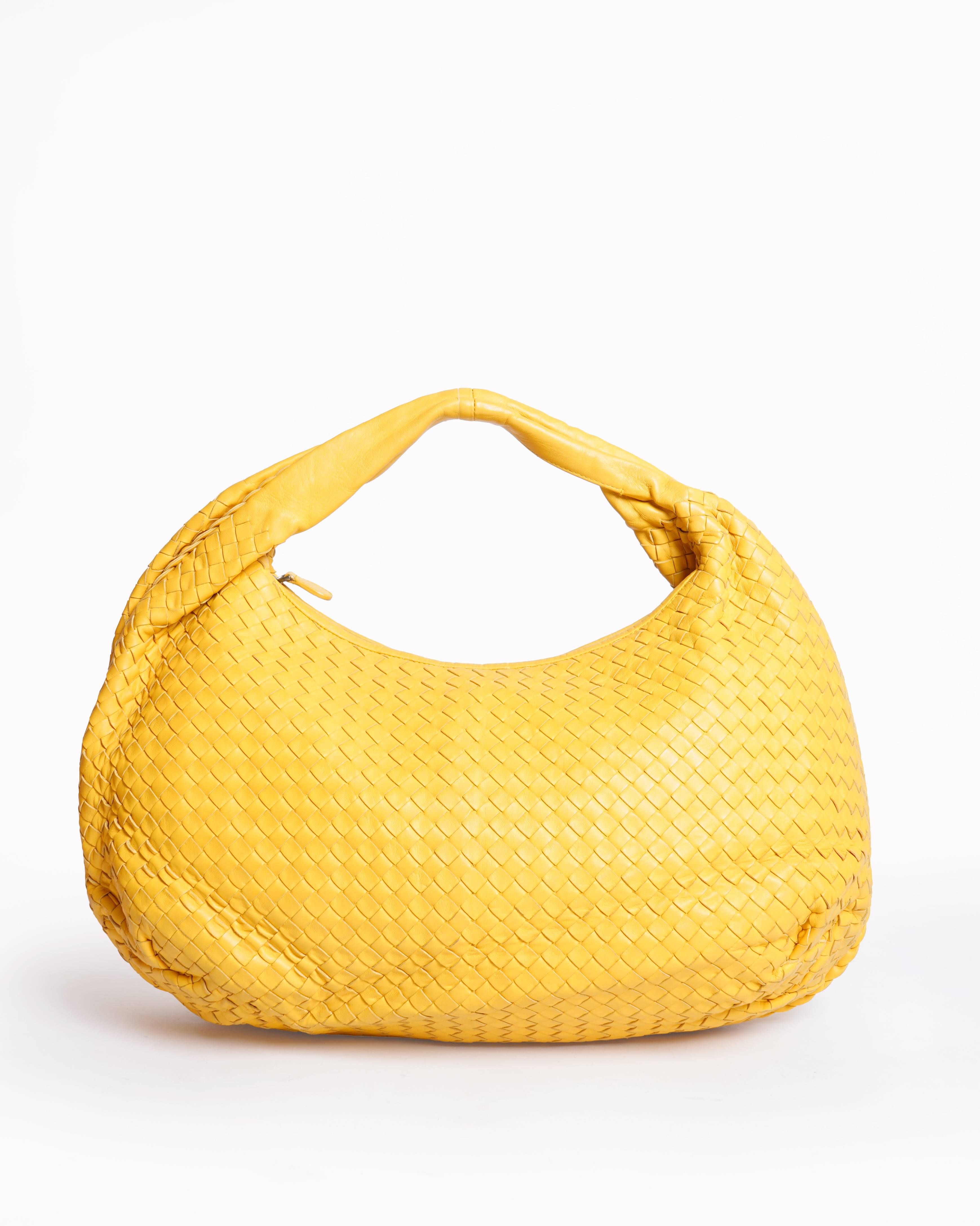 Bottega Veneta Intrecciato Hobo Bag In Fuchsia Yellow