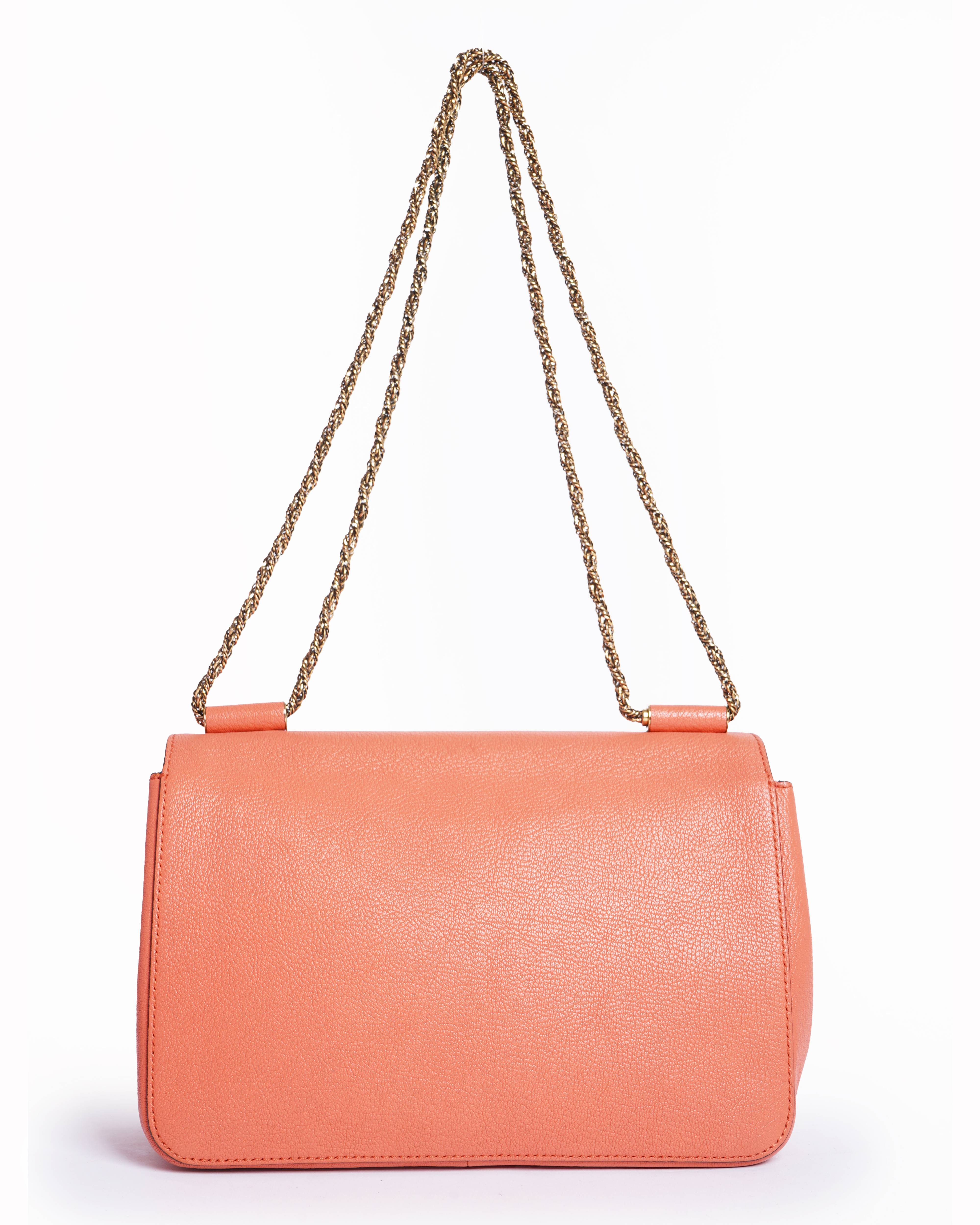 Chloé coral orange medium elsie shoulder bag