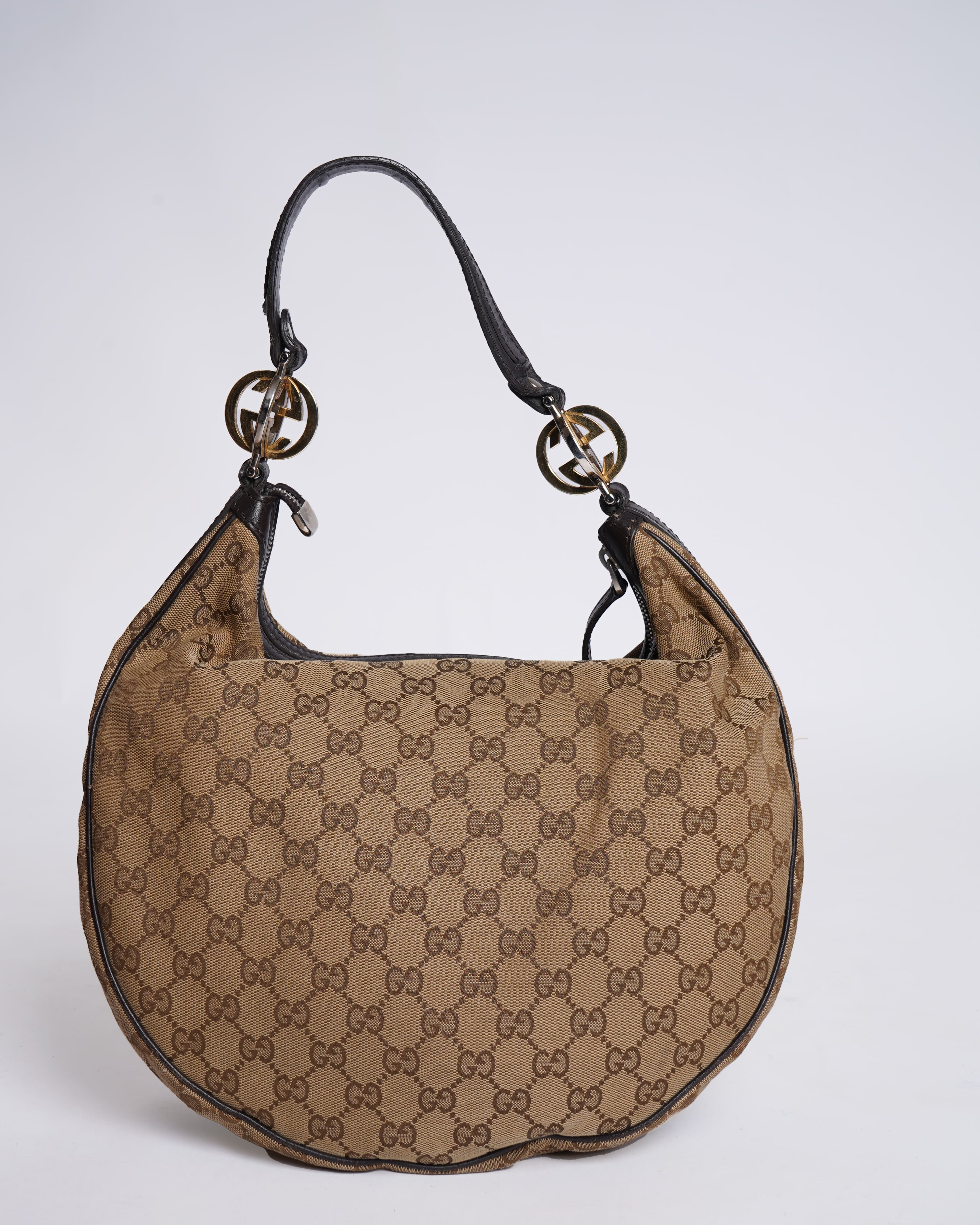 Gucci gg twin canvas hobo bag