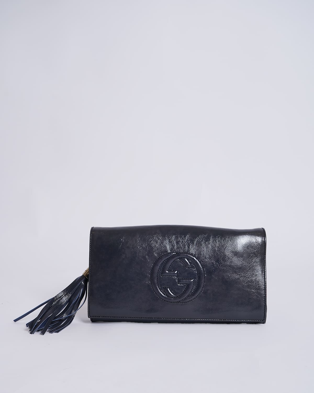 Gucci Black Soho Clutch In Blue