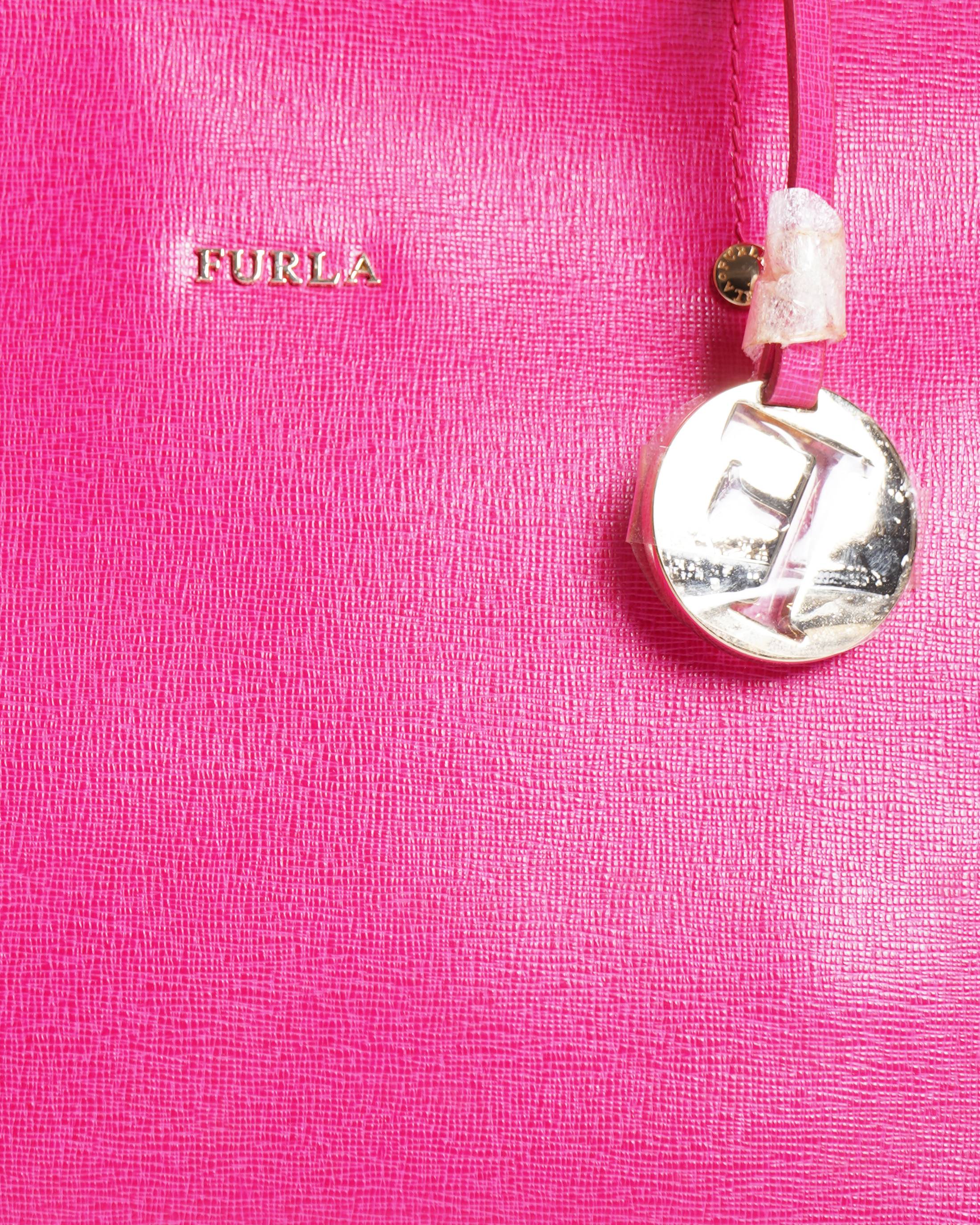 New Furla Fuchsia Pink leather tote bag