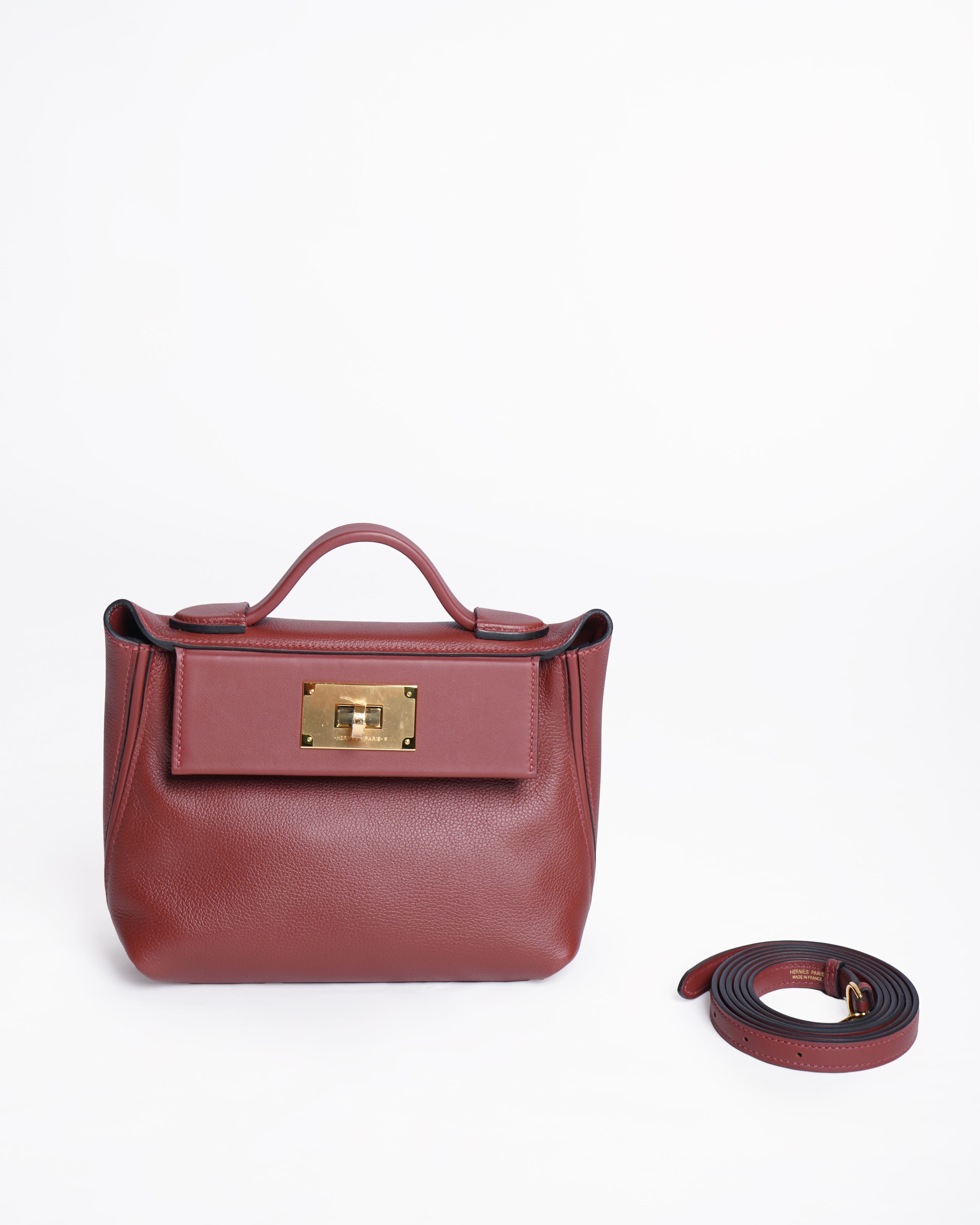 New Hermes Mini 24/24 Rogue H Bag In Swift Gold Hardware