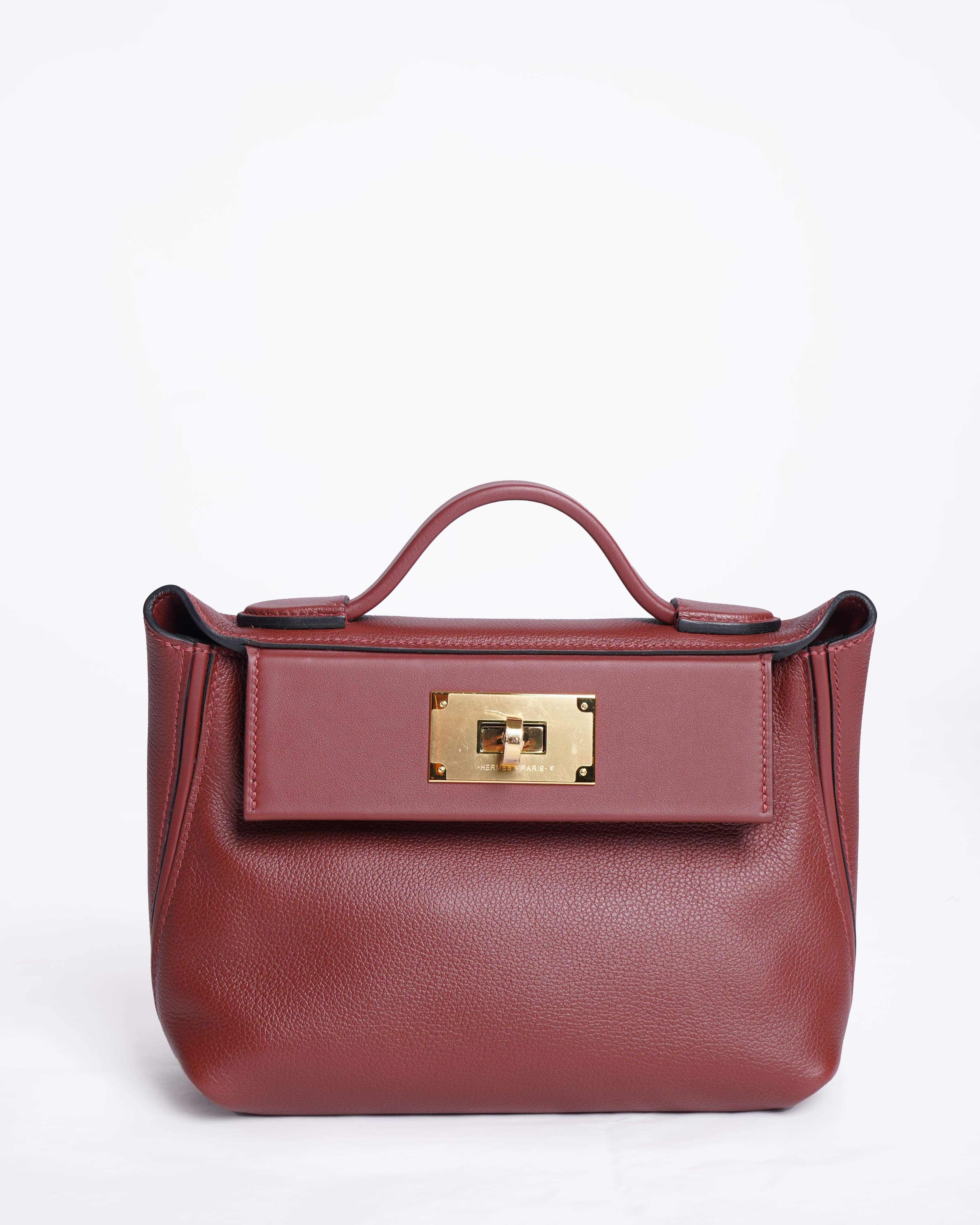 New Hermes Mini 24/24 Rogue H Bag In Swift Gold Hardware
