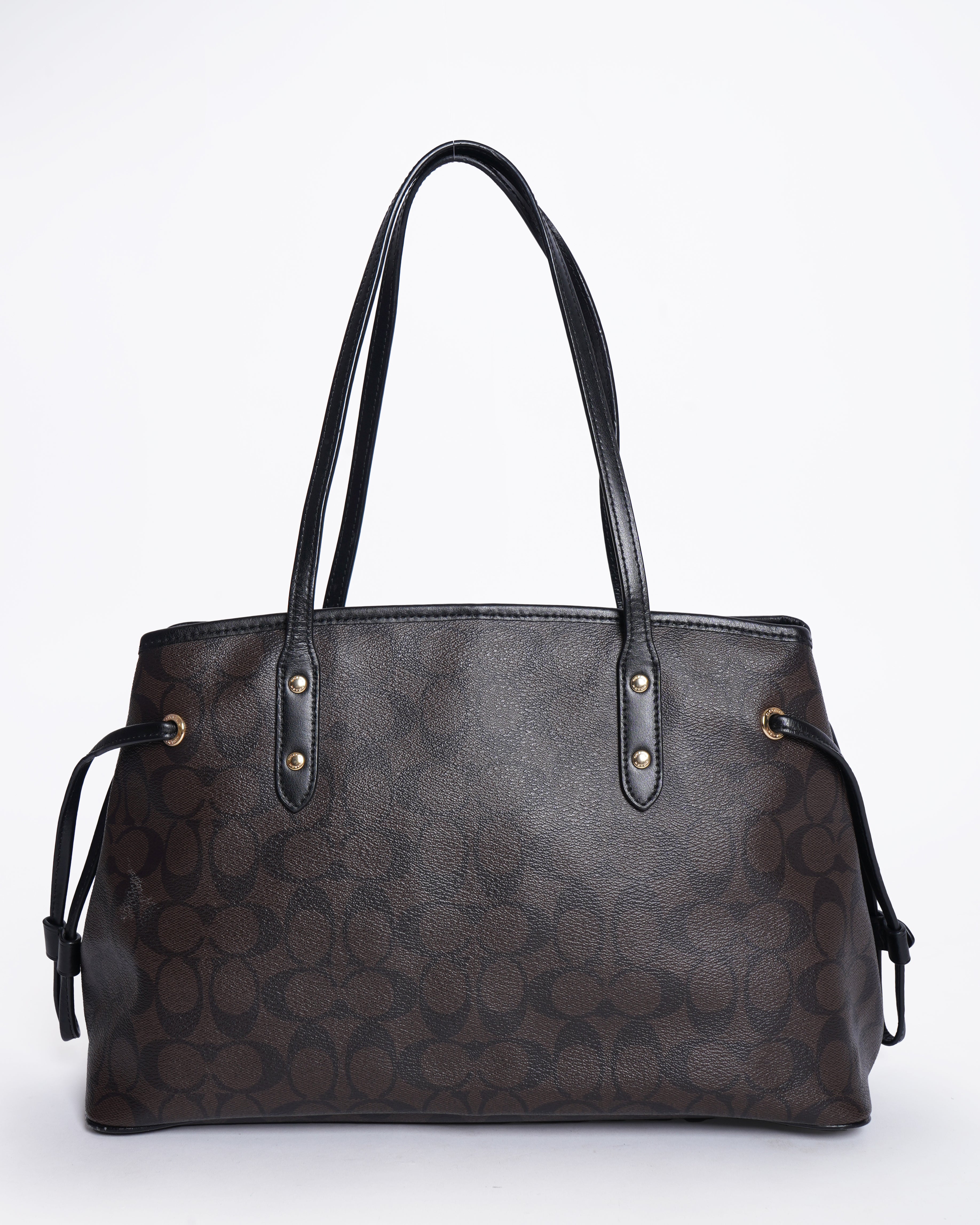 Coach brown monogram tote bag