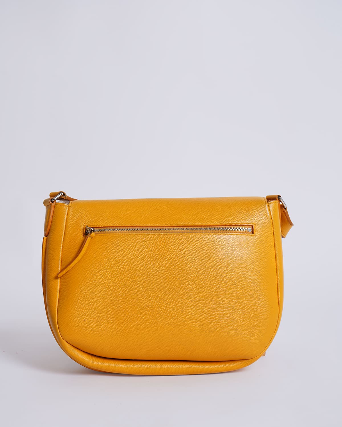celine Yellow Grained Calfskin Trotteur Messenger Bag