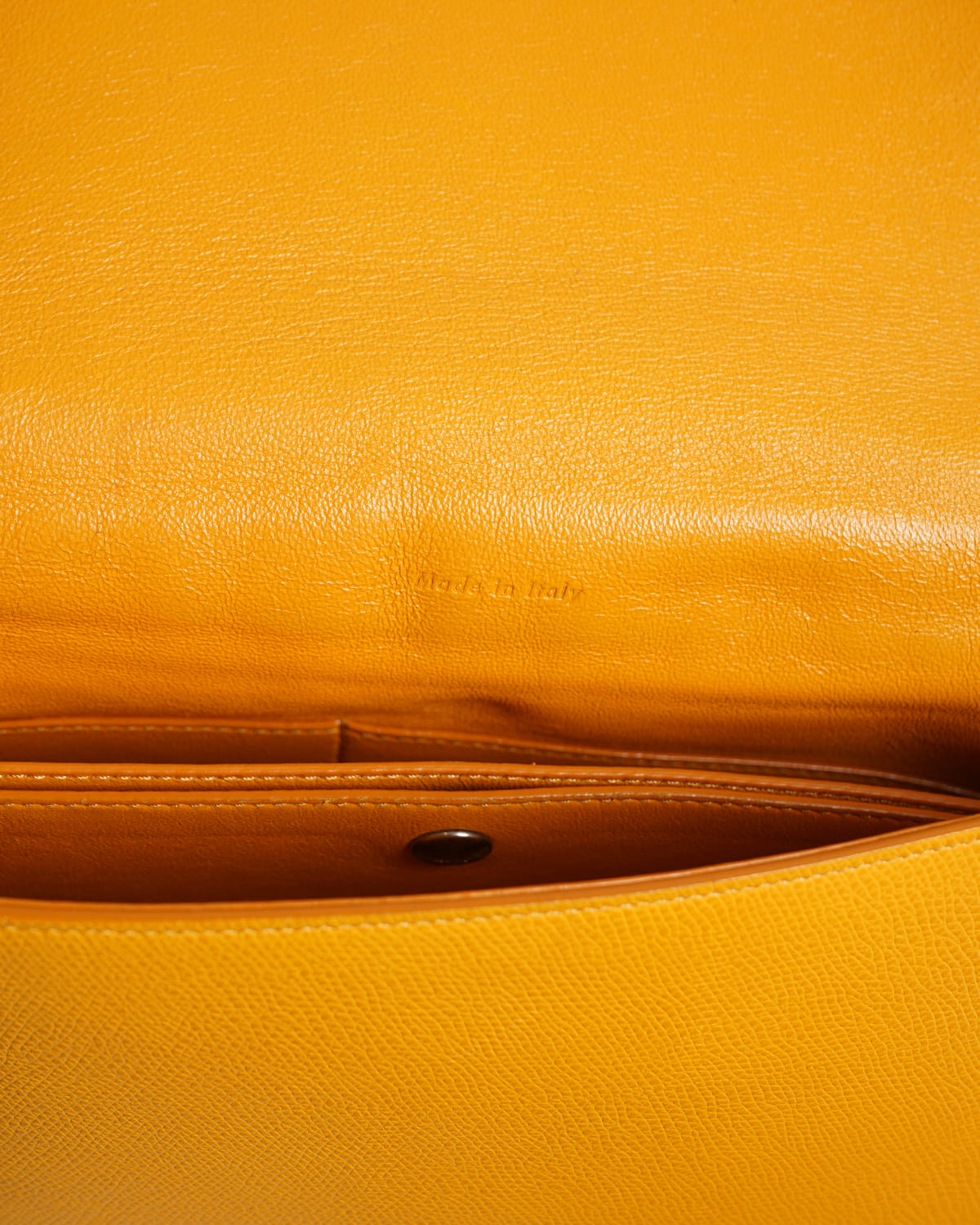 celine Yellow Grained Calfskin Trotteur Messenger Bag