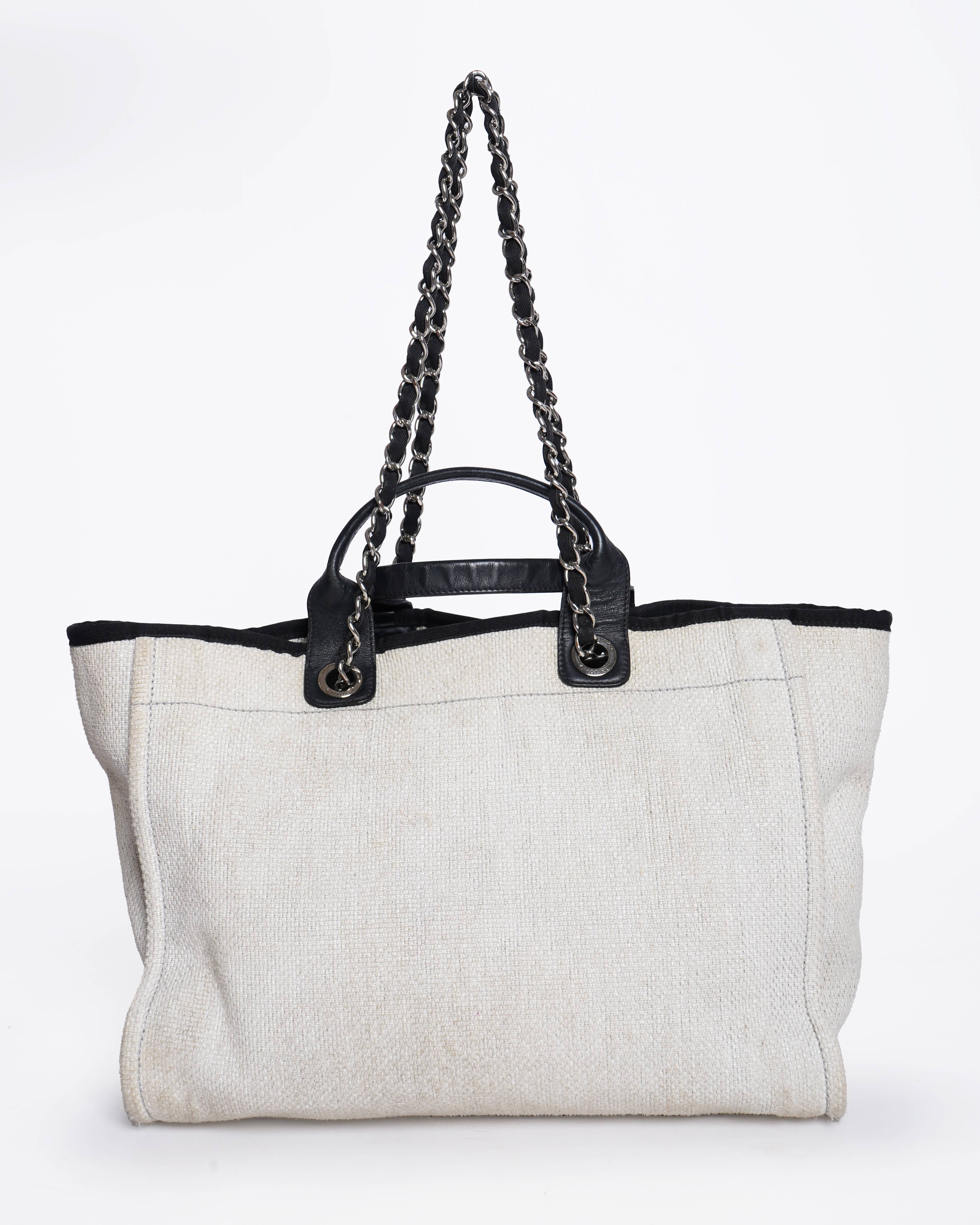 Chanel deauville rue cambon canvas tote bag