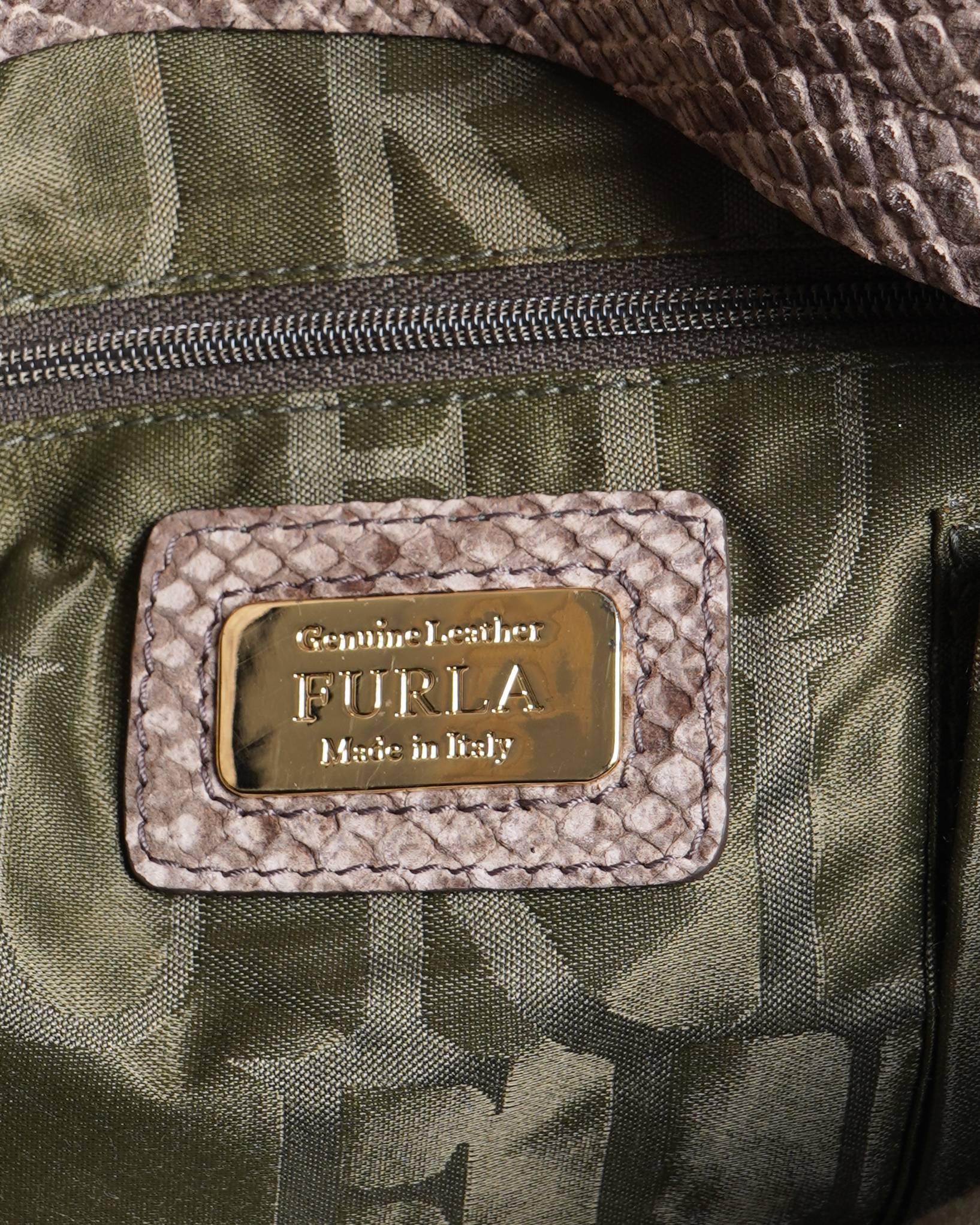 Furla
Snake Embossed Leather Shoulder Bag