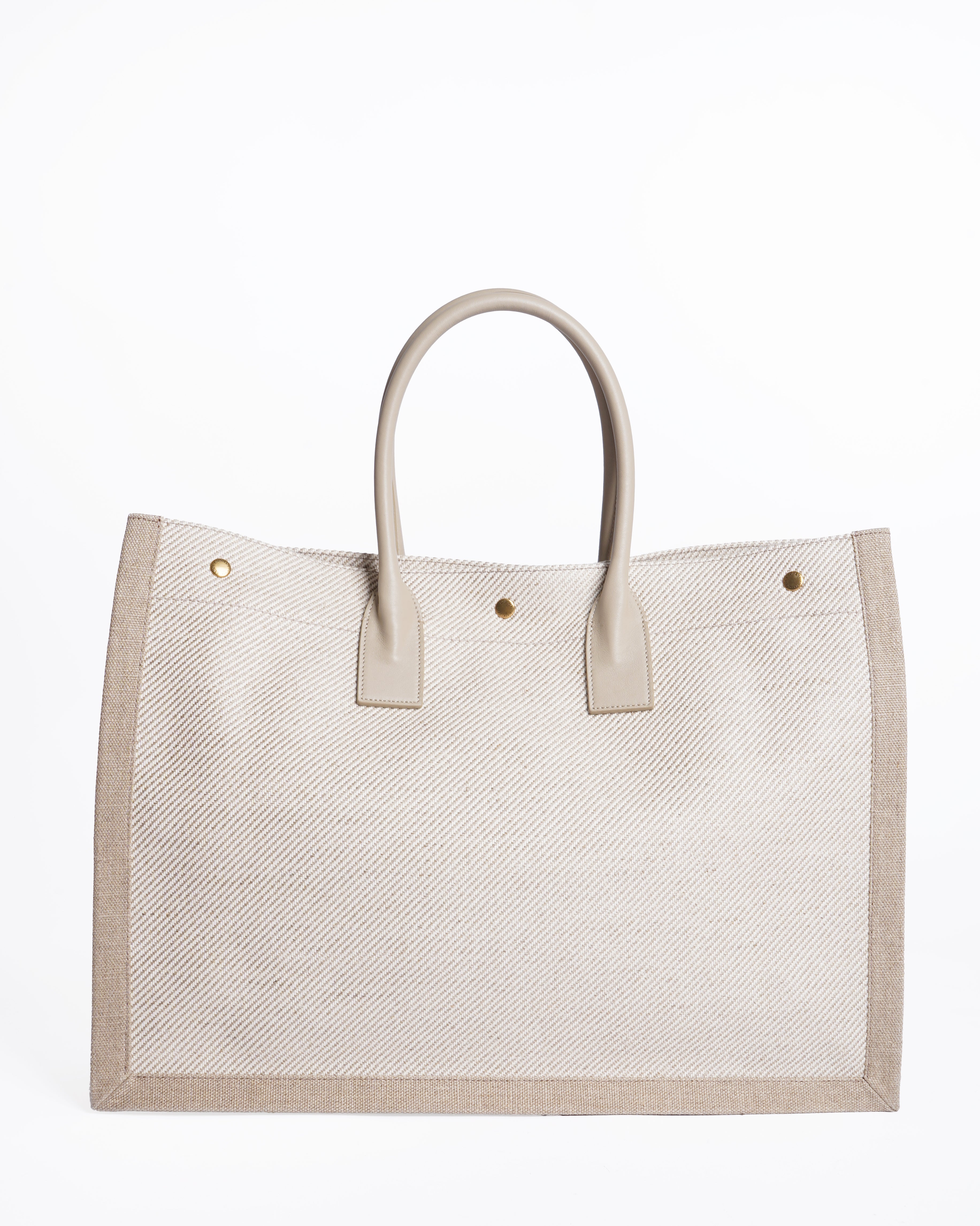 New Saint Laurent Rive Gauche Tote In Beige