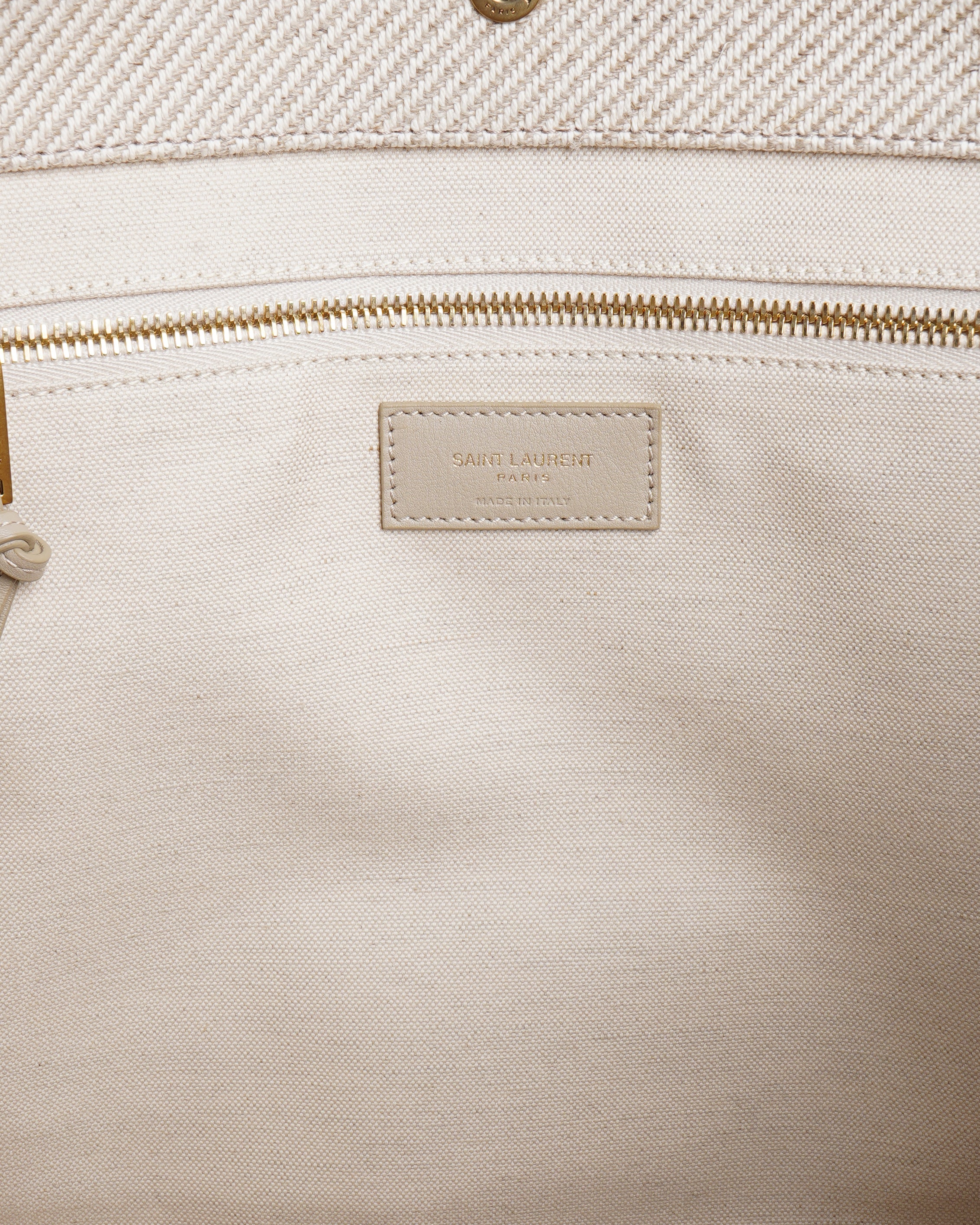 New Saint Laurent Rive Gauche Tote In Beige