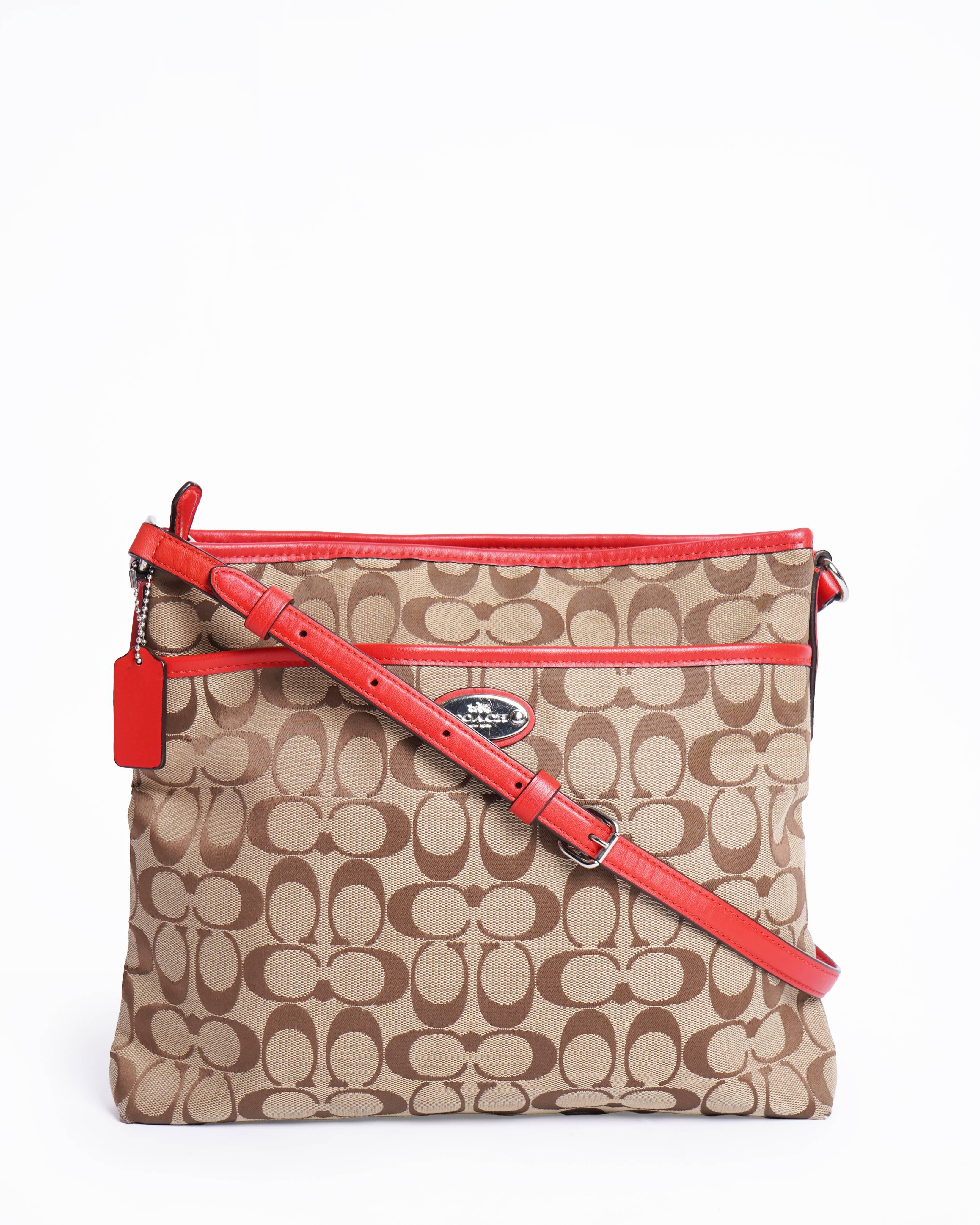 Coach Monogram Canvas & Leaher Shoulder Bag